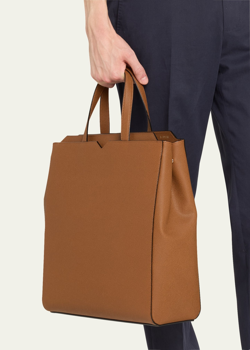 Valextra Men's V-Line Calfksin Tote Bag outlook