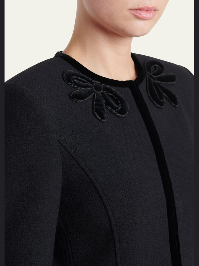 Tailored Velvet Trim Coat Dress 5