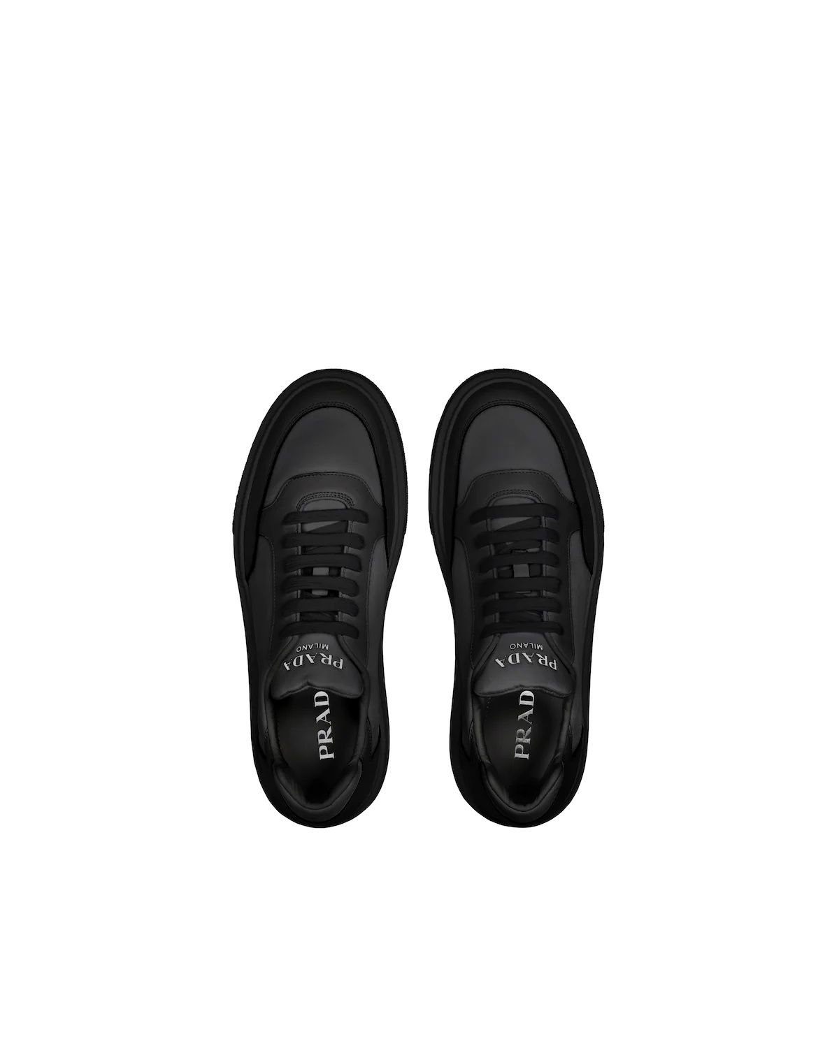 Prada Macro leather and nylon sneakers - 3