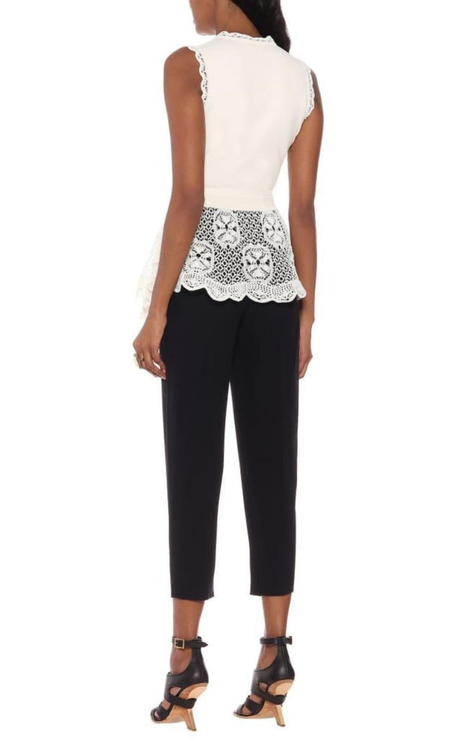 Lace-details Peplum Top - 4
