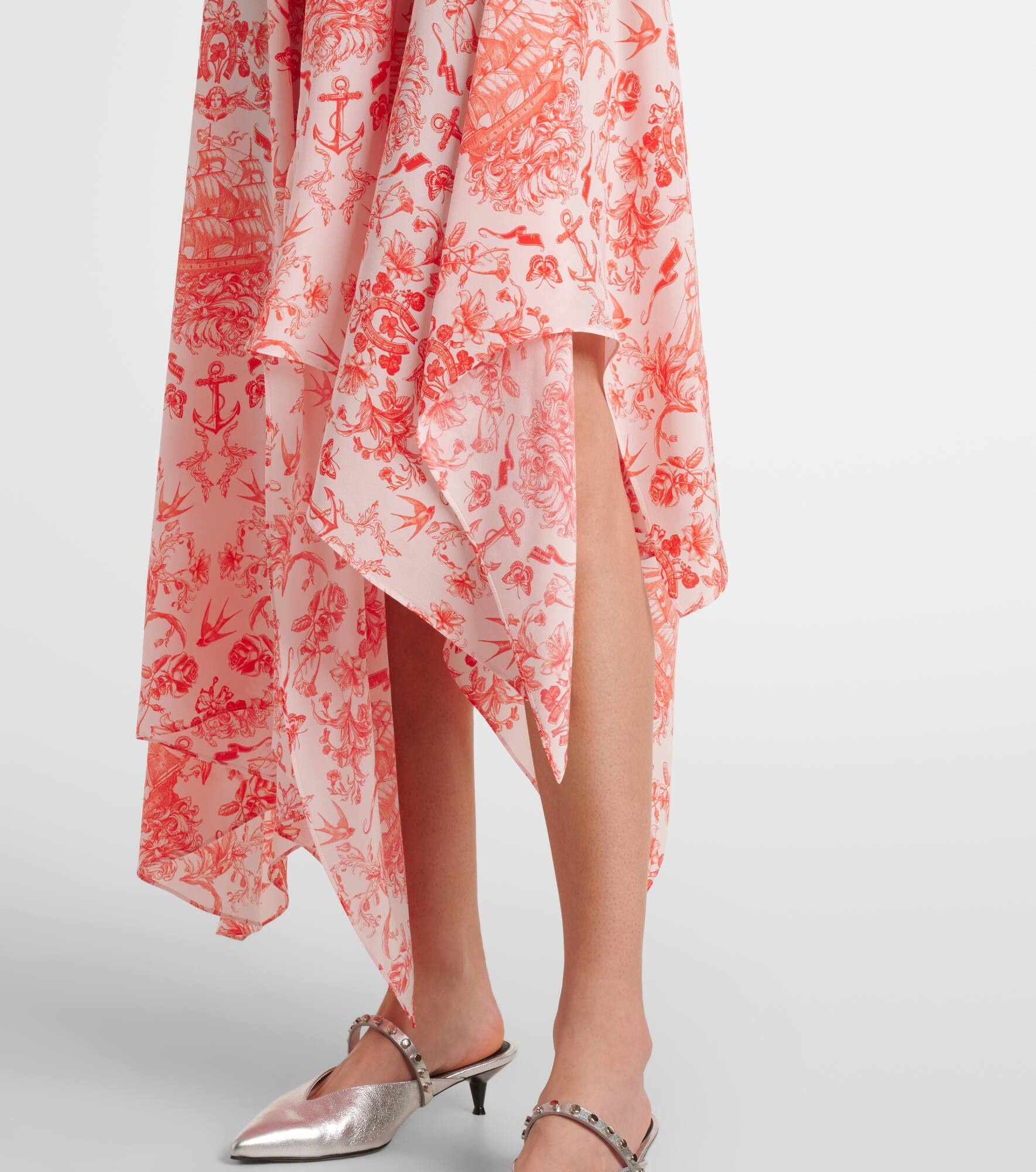 Printed silk crêpe midi dress - 5