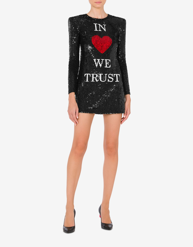 Moschino IN LOVE WE TRUST SEQUIN DRESS outlook