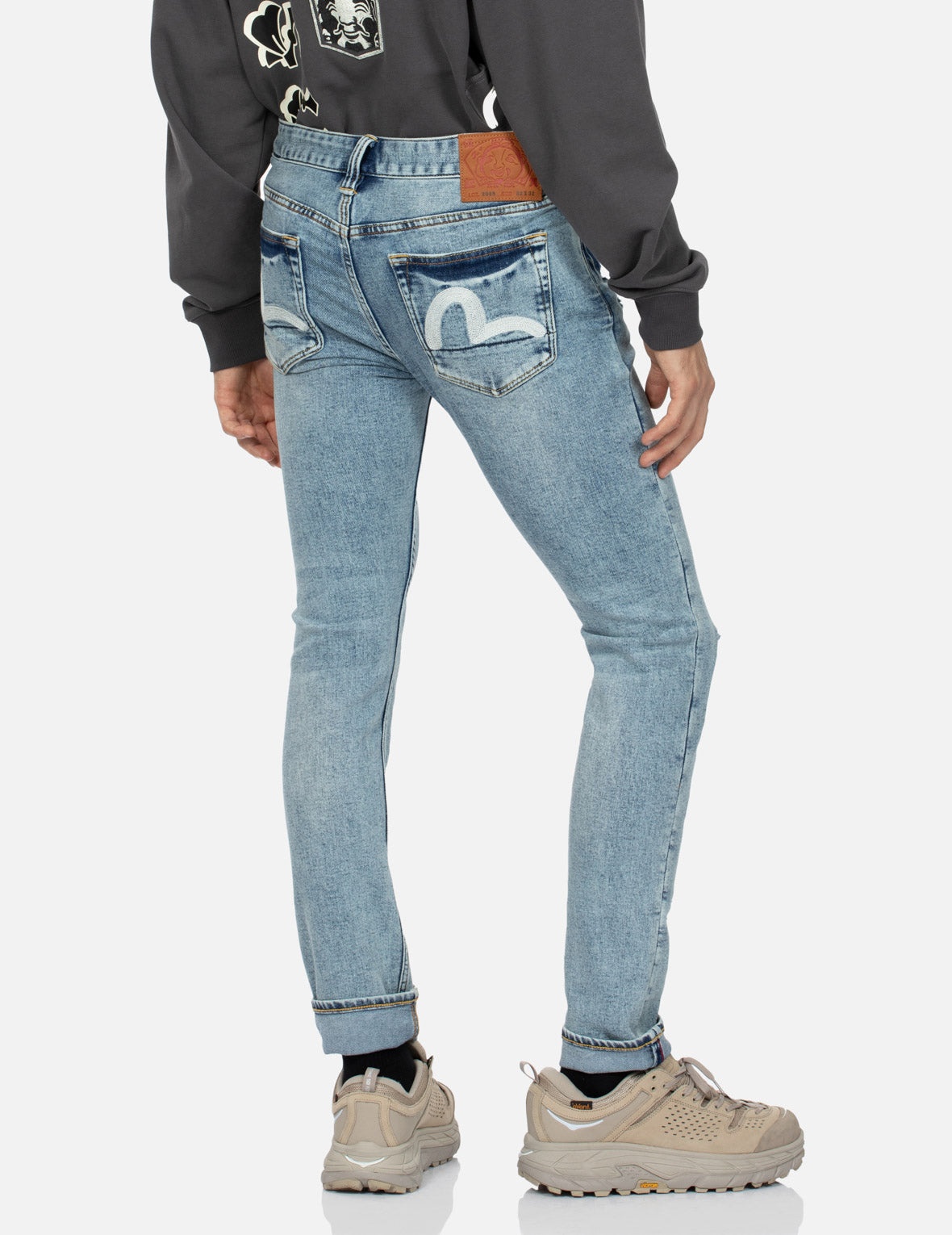 Seagull Embroidery Distressed Flex Skinny Denim Jeans #2028 - 7