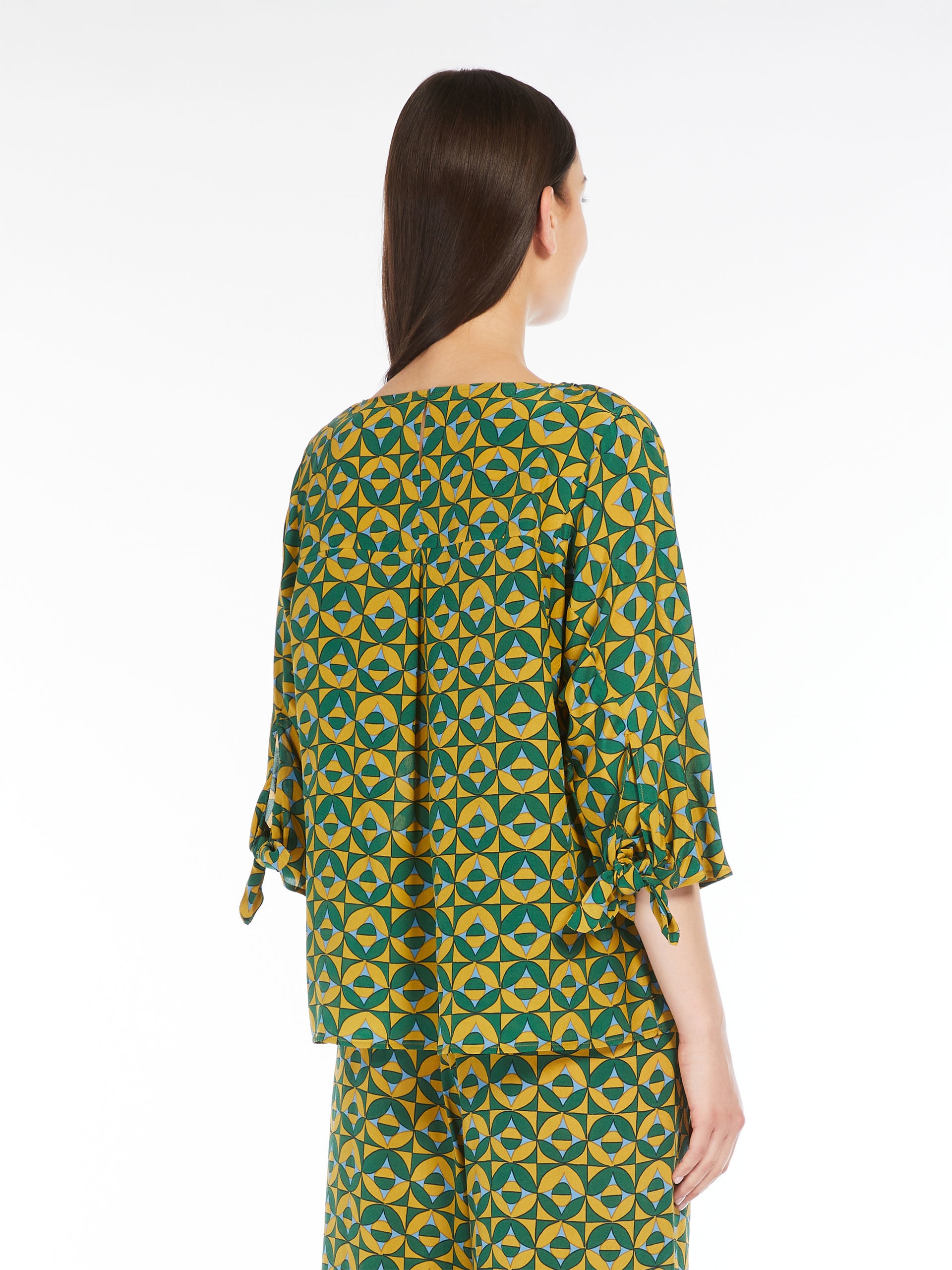 ADONE Printed crepe de chine blouse - 4