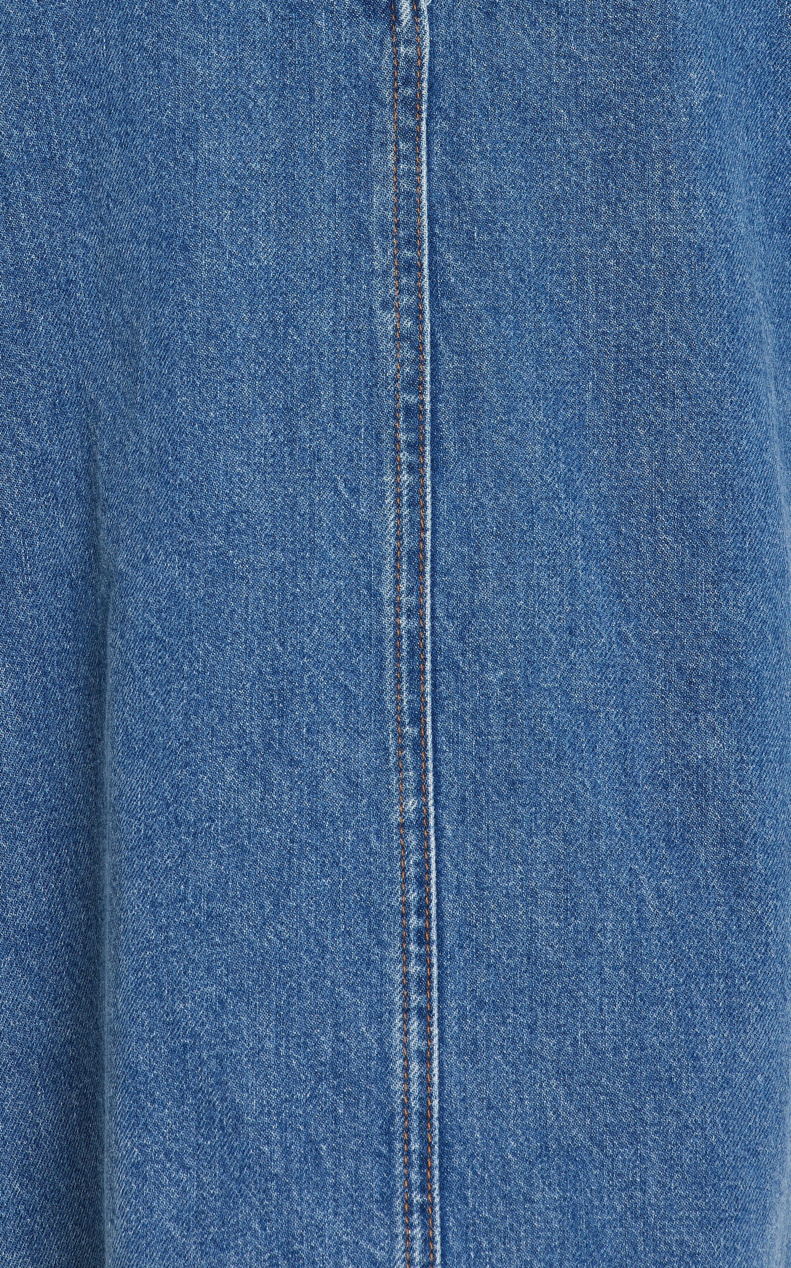 Collarless Denim Shirt blue - 5