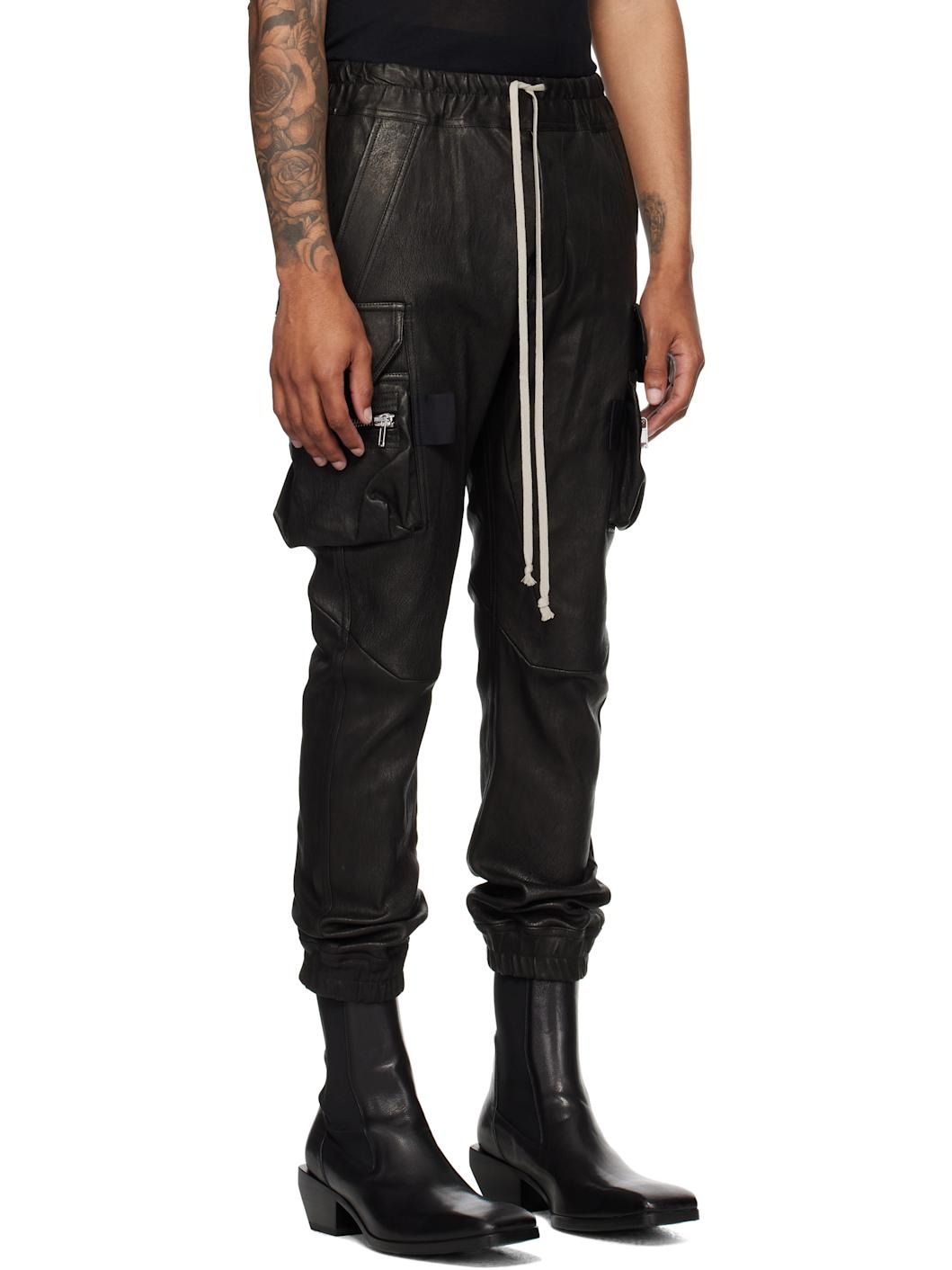 Black Concordians Mastodon Leather Cargo Pants - 2