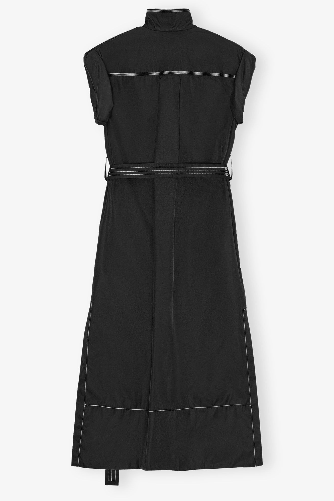 BLACK STRETCH COTTON DRESS - 2