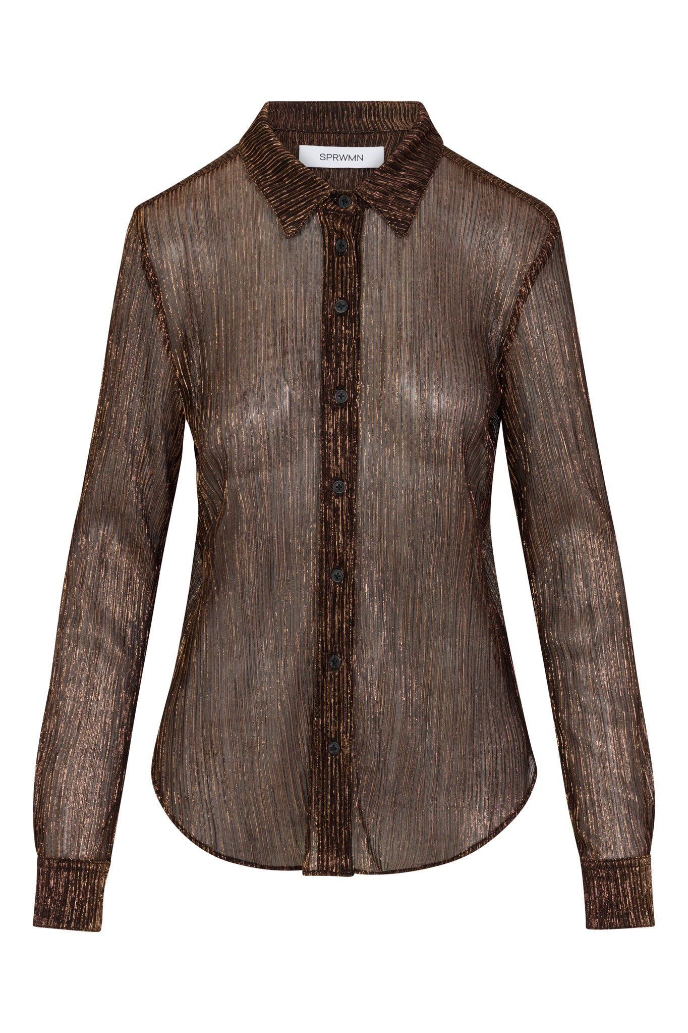 METALLIC BRONZE FITTED BUTTON DOWN - 6