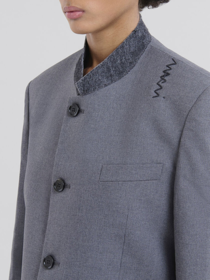 GREY JACKET WITH MANDARIN COLLAR AND MARNI SYMBOL 4
