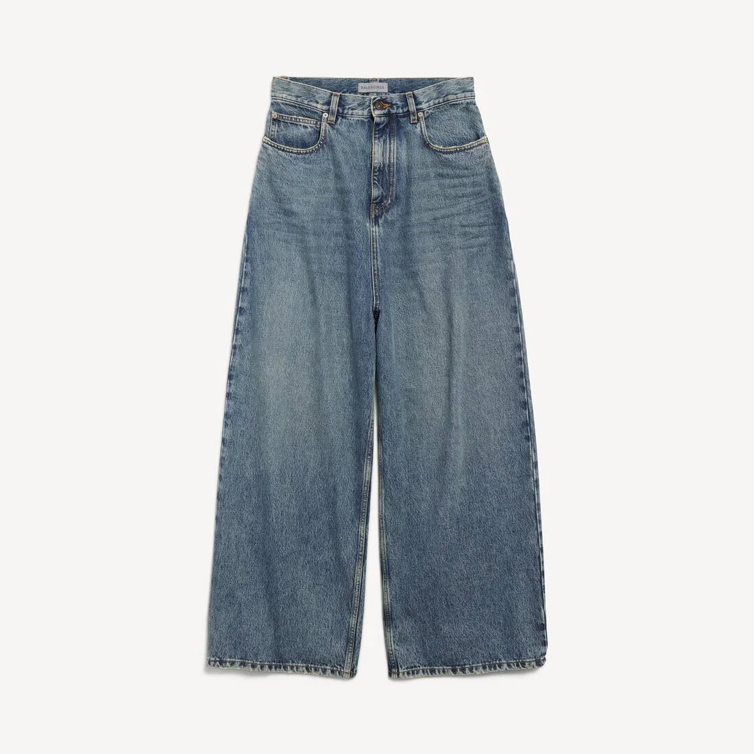 Women's Low Crotch Baggy Jeans in Dirty Vintage Blue - 1
