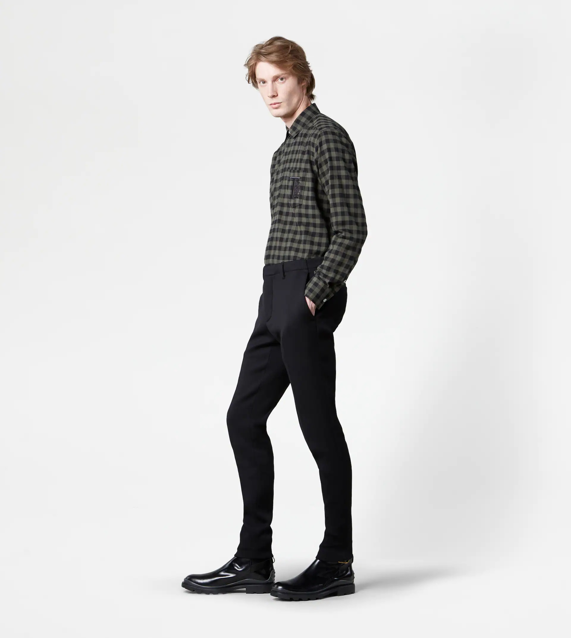 TROUSERS IN WOOL - BLACK - 4