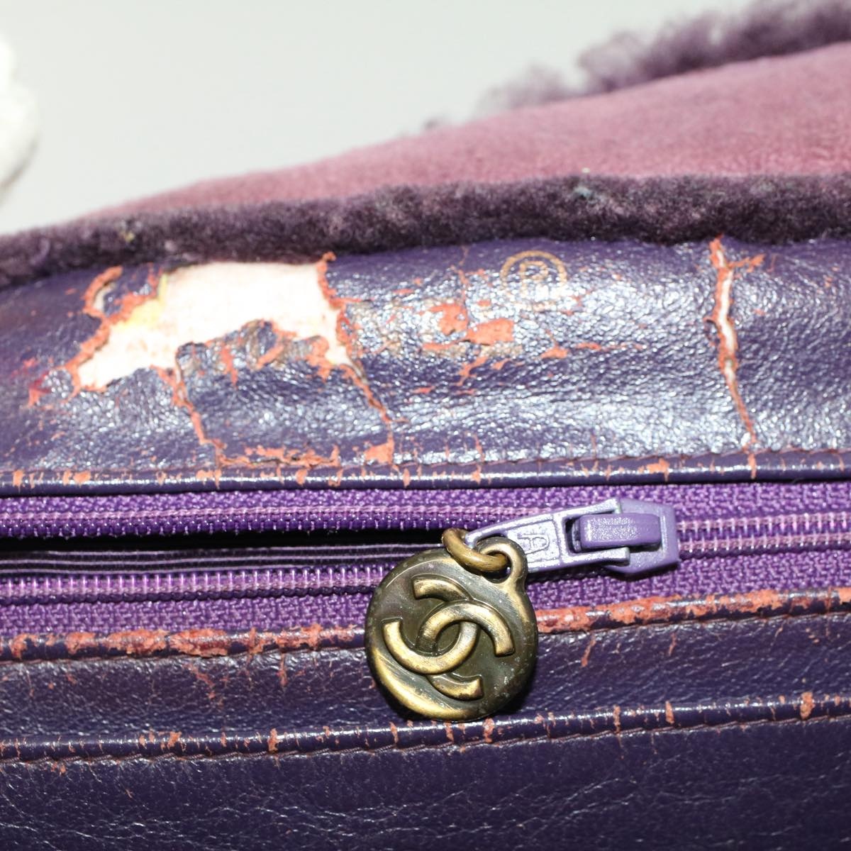 CHANEL Hand Bag Mouton Purple CC - 9