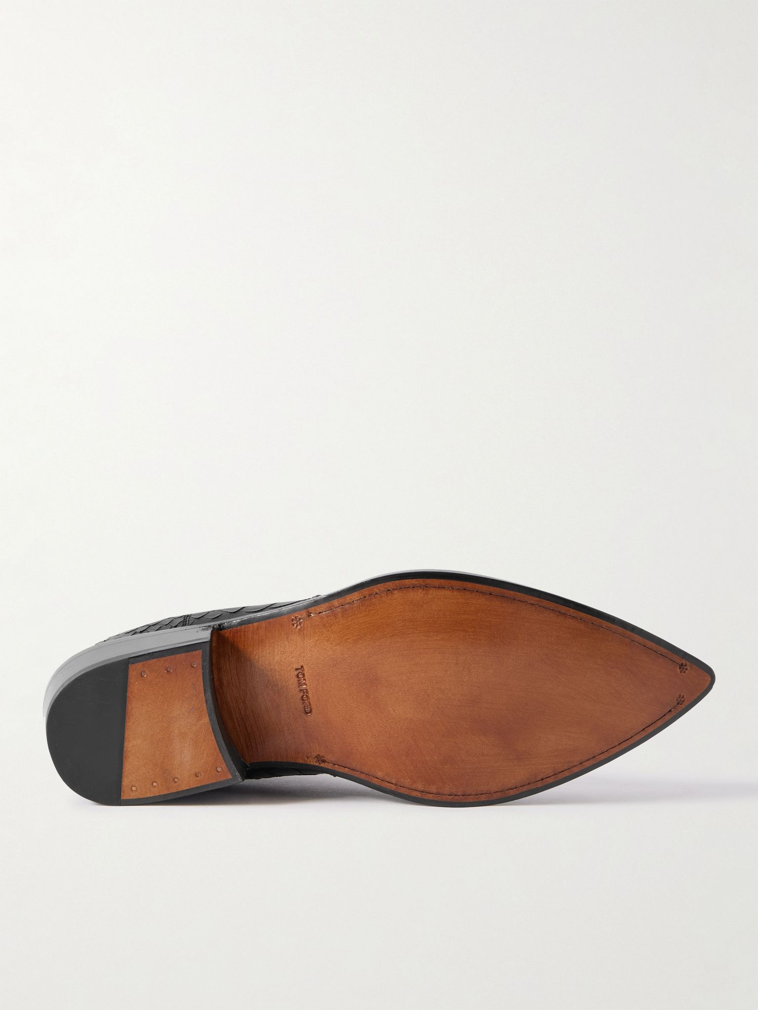 Python-Effect Leather Chelsea Boots Black - 3