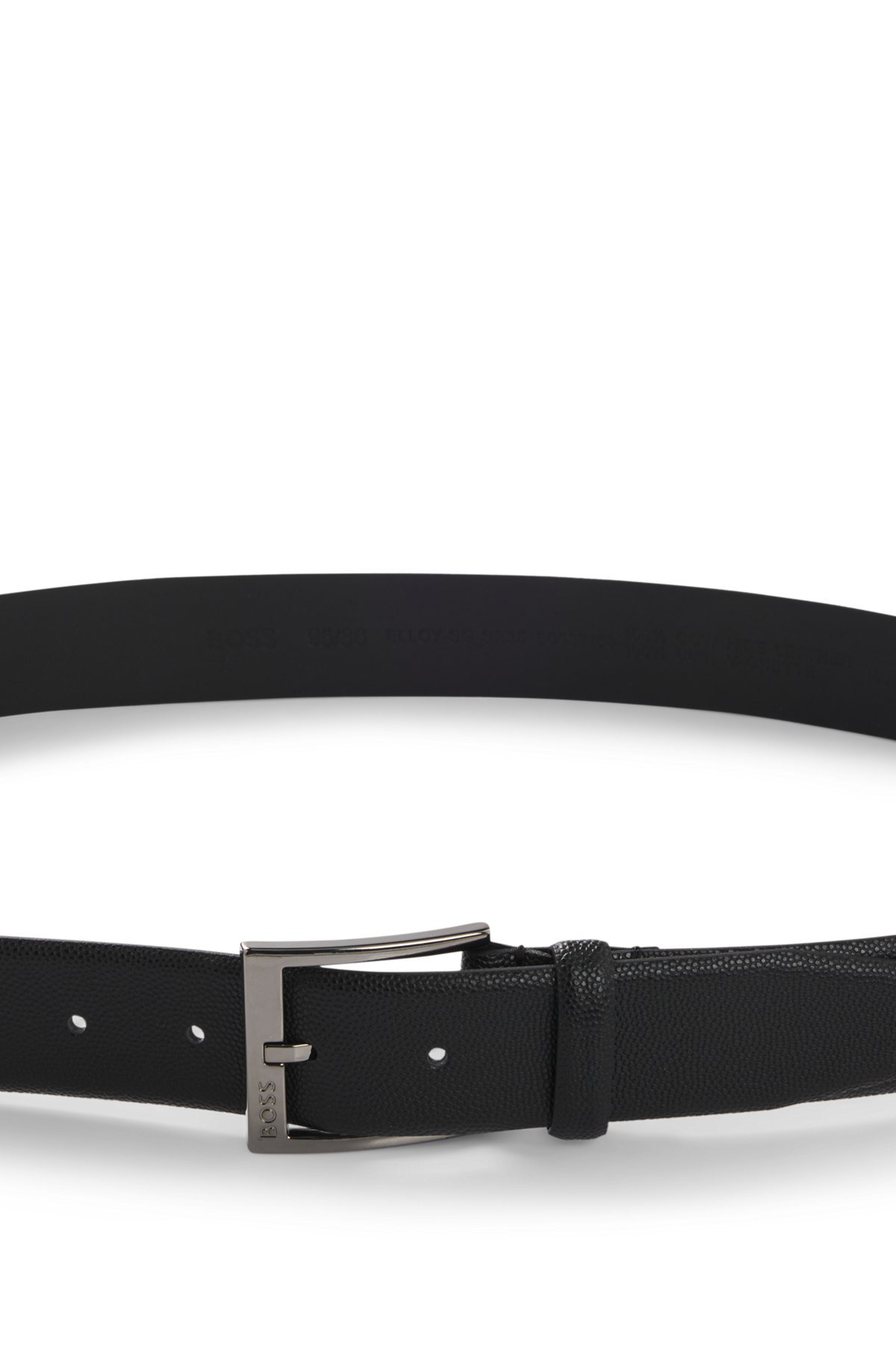 ITALIAN-LEATHER BELT WITH BRANDED BUCKLE - 4