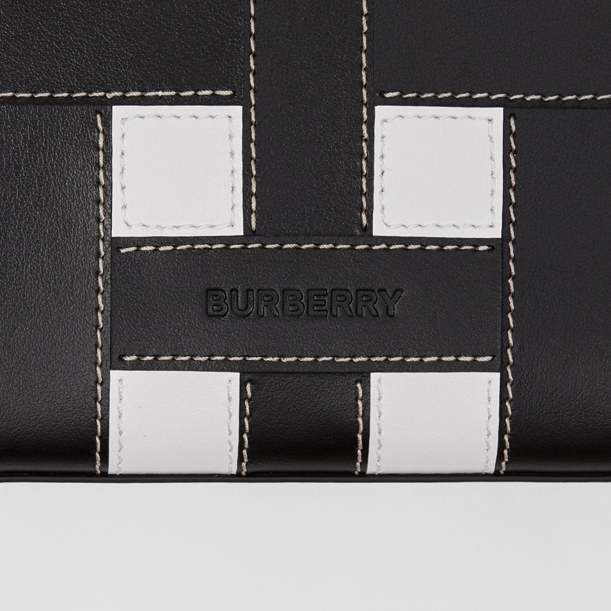 Check Intarsia Leather Mini Tote - 2