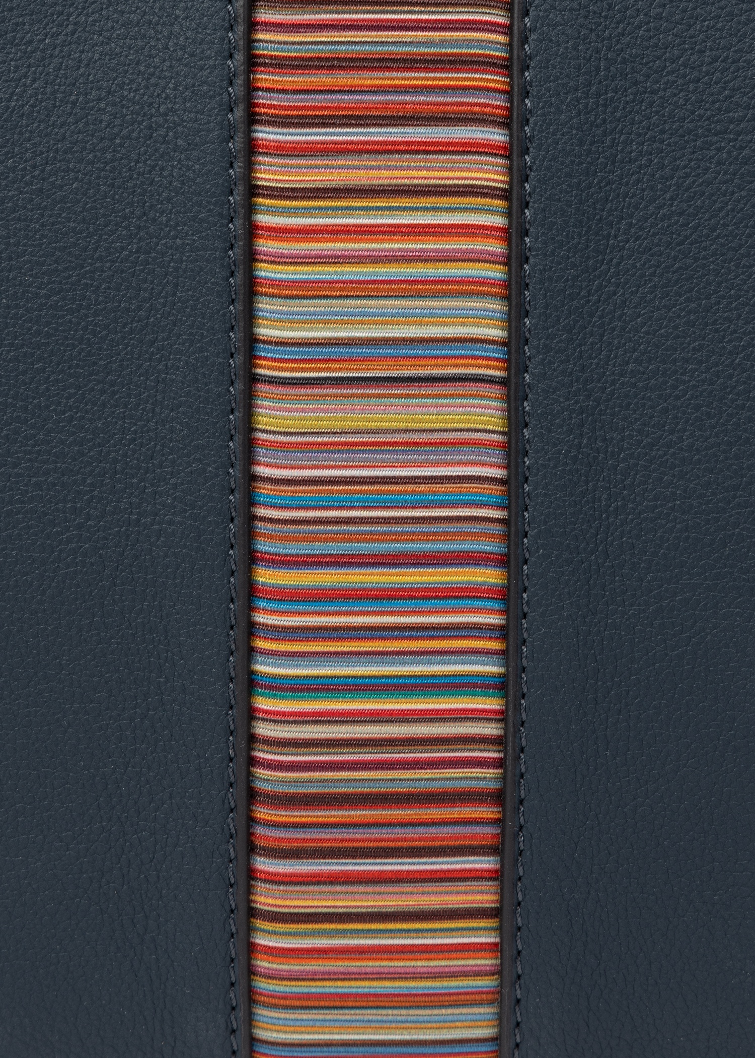 Dark Blue Leather 'Signature Stripe' Business Folio - 6