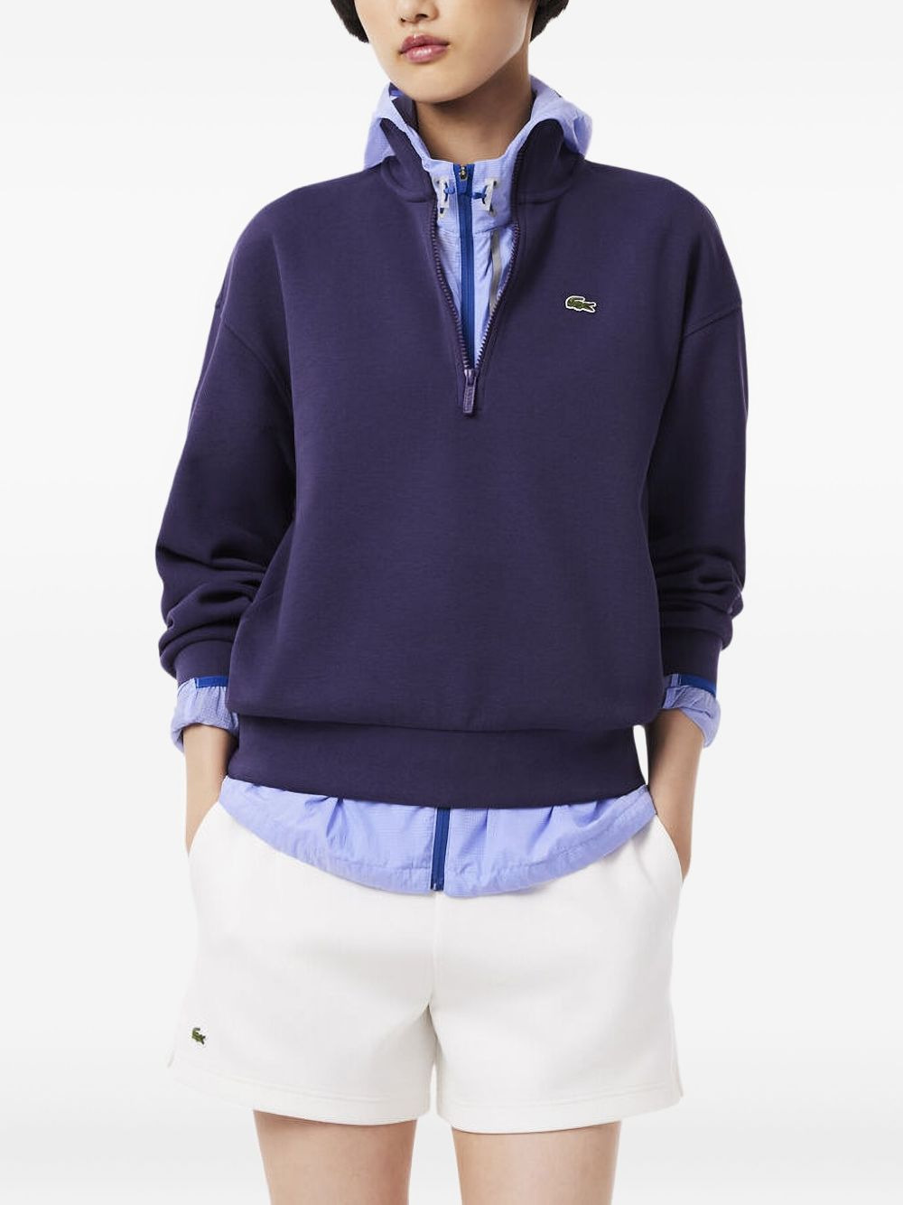 logo-patch half-zip sweatshirt - 2