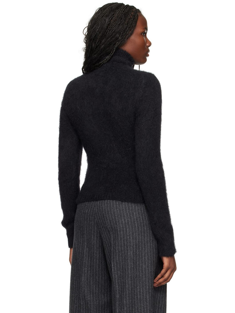 Black Alpaca Mohair Brushed Turtleneck 3