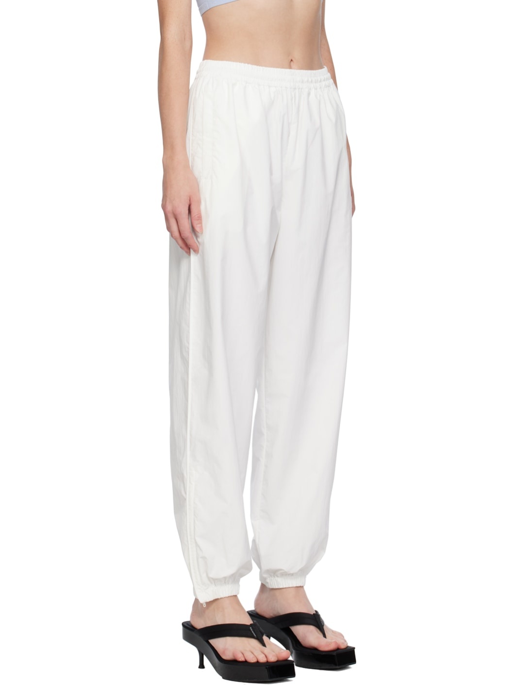 White Elasticized Track Pants - 2