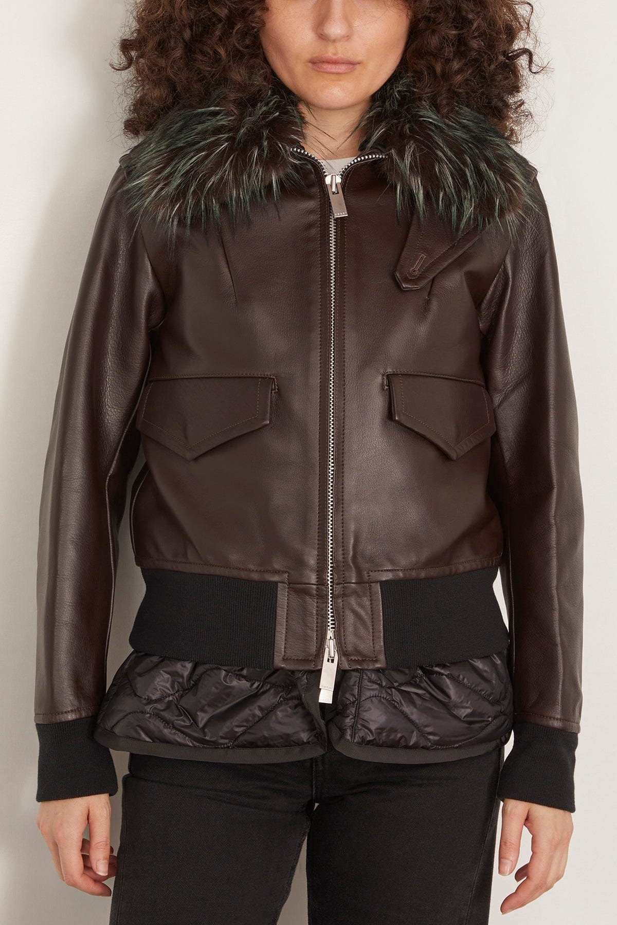 Leather Blouson in Brown - 3