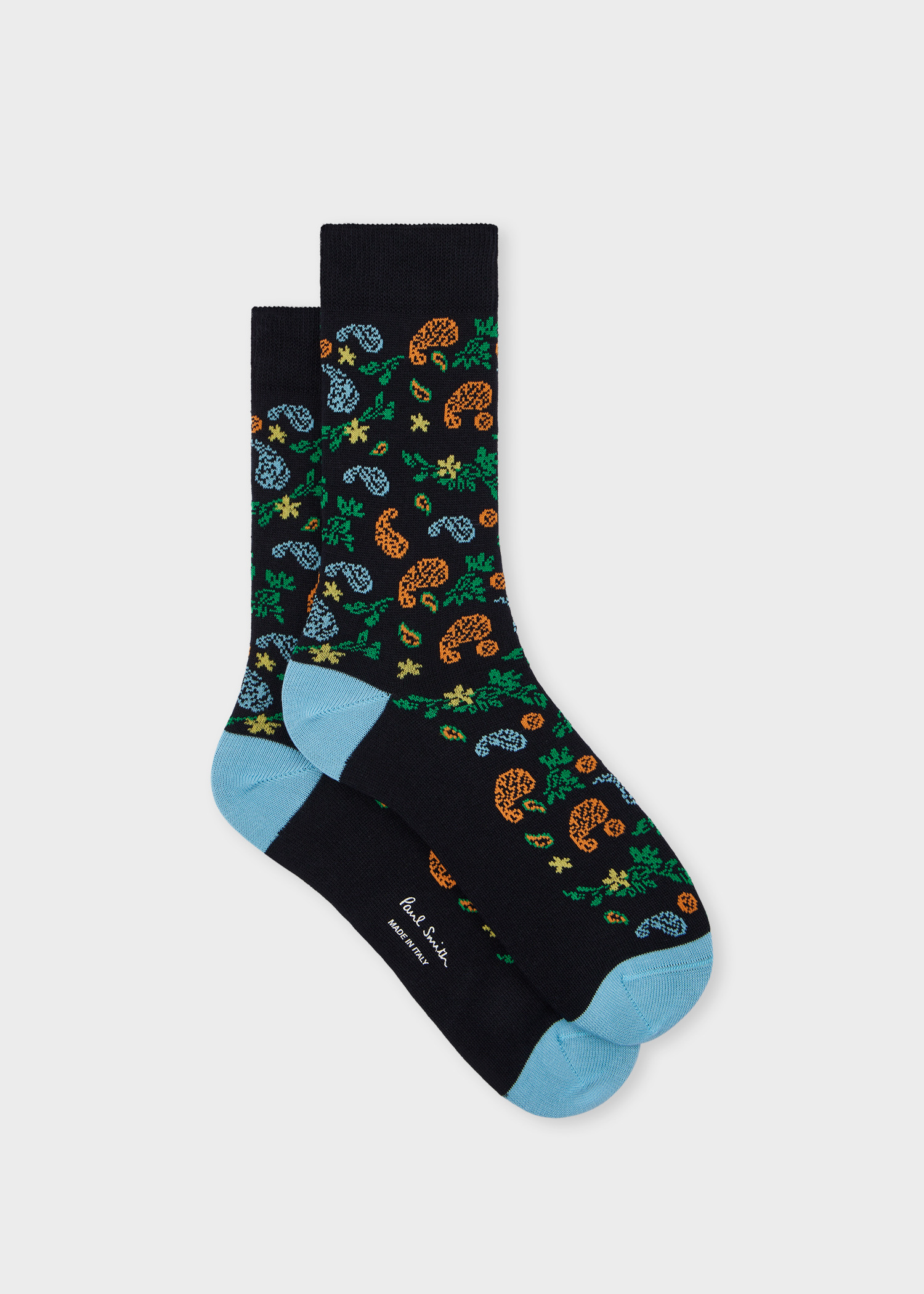 Women's Navy Blue 'Paisley' Socks - 1