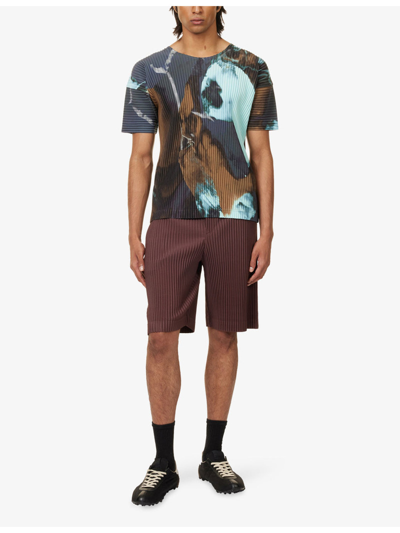 ISSEY MIYAKE Color Pleats Drawstring Knitted Shorts outlook