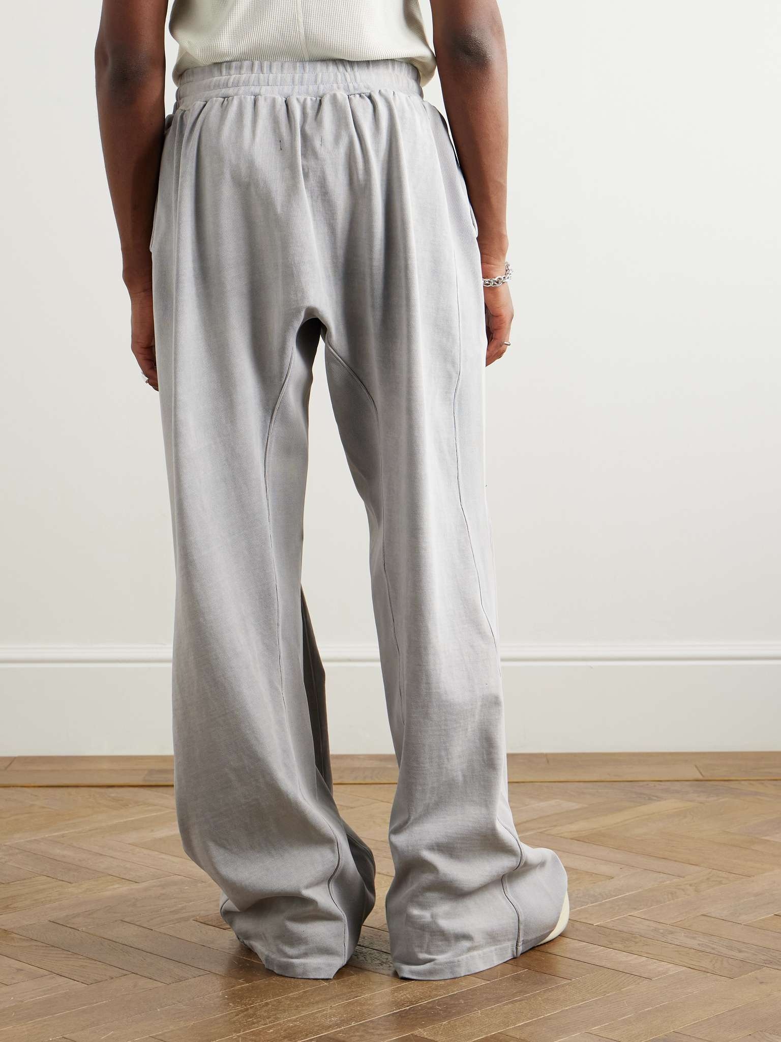 Flag Faster Wide-Leg Distressed Printed Cotton-Jersey Sweatpants - 4