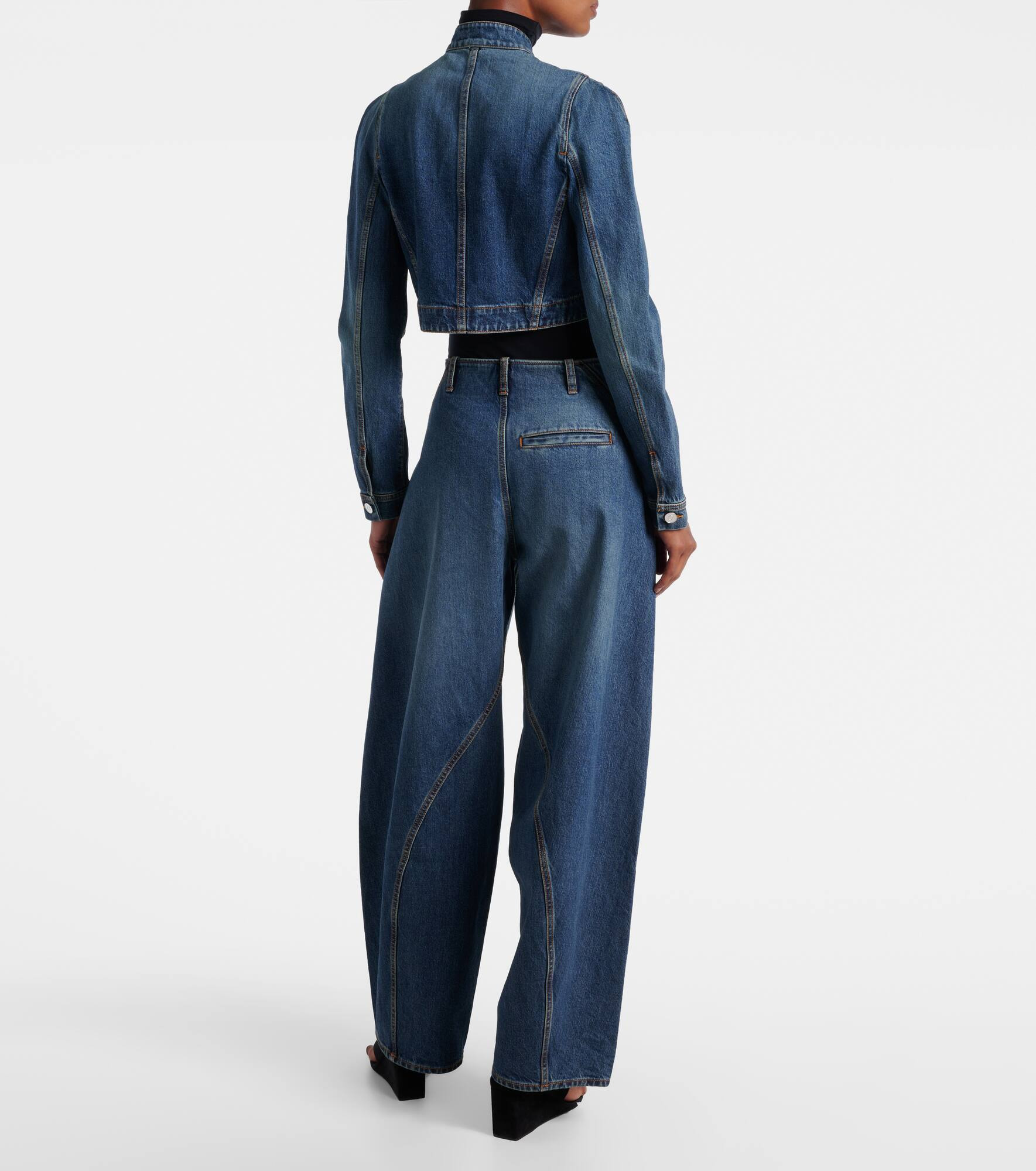 Cropped denim jacket - 3