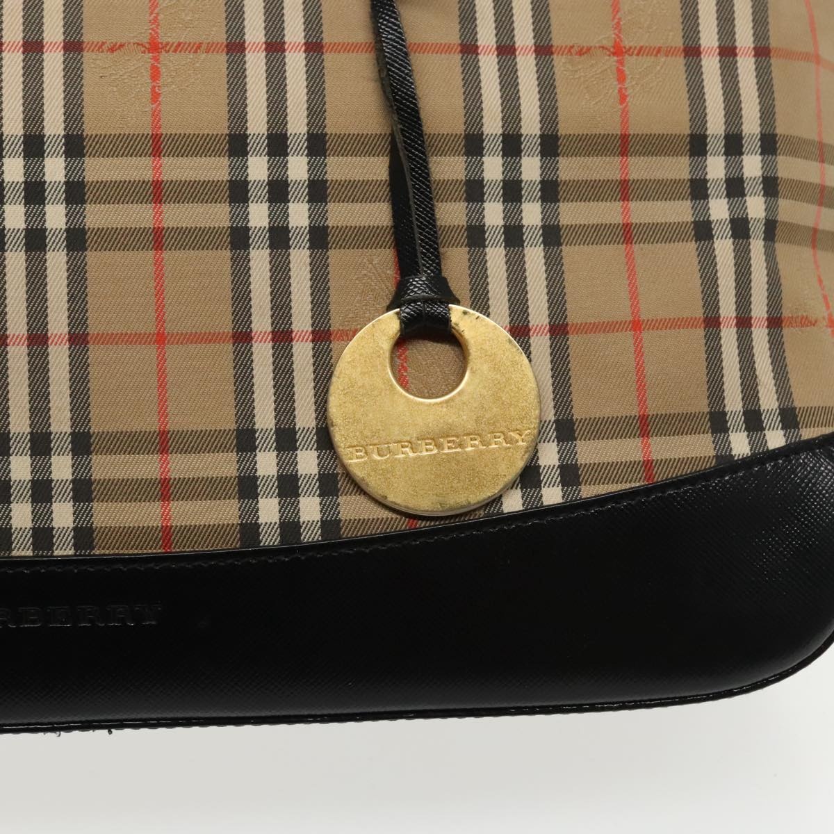 Burberry Nova Check Hand Bag Canvas Leather Beige Gold - 15