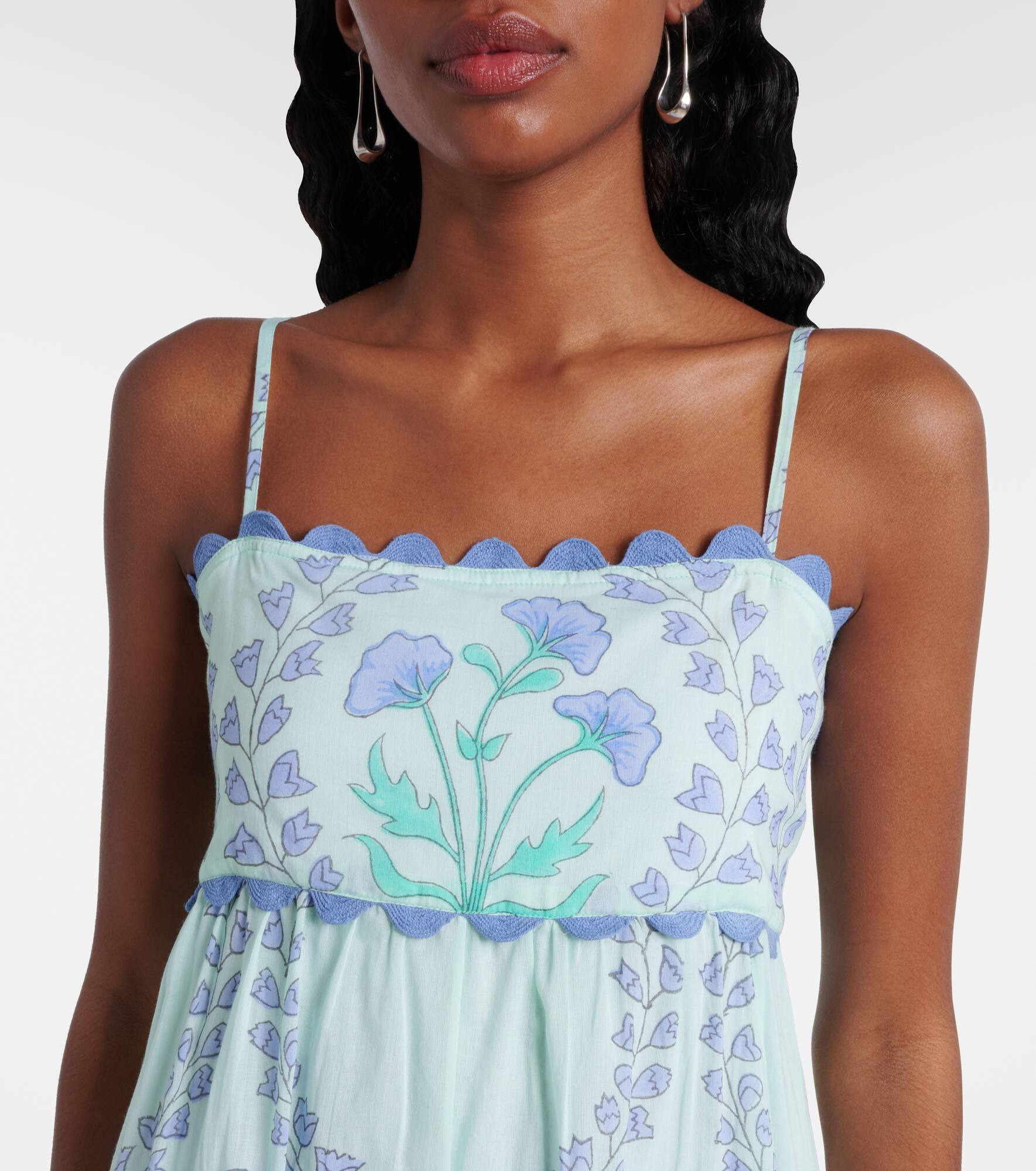 Floral cotton midi dress - 4