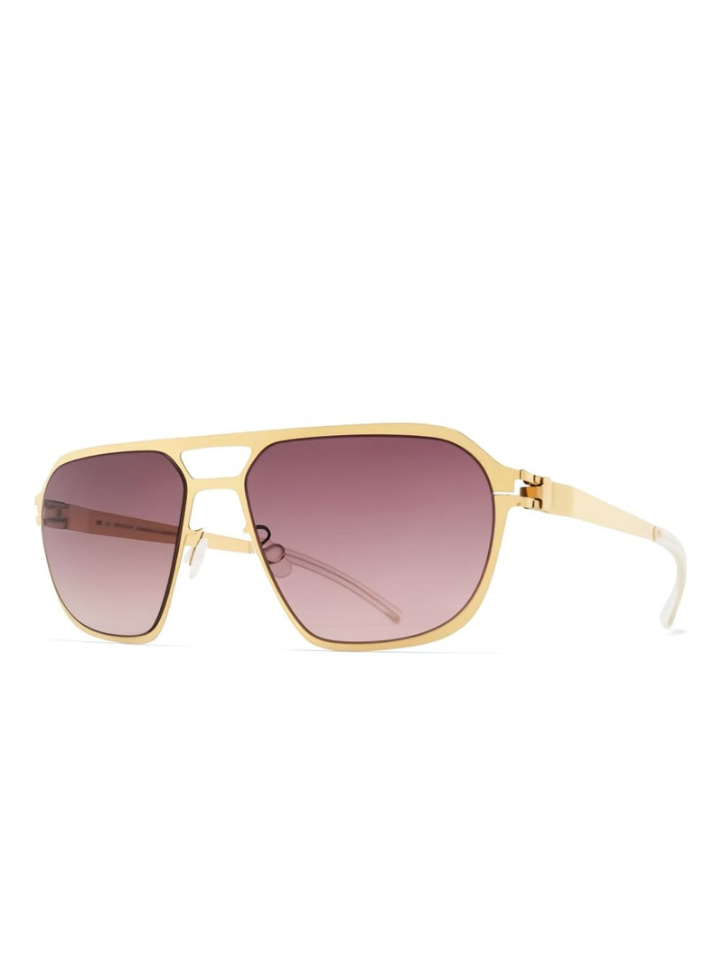 MYKITA Sinclair glossy-gold geometric sunglasses outlook