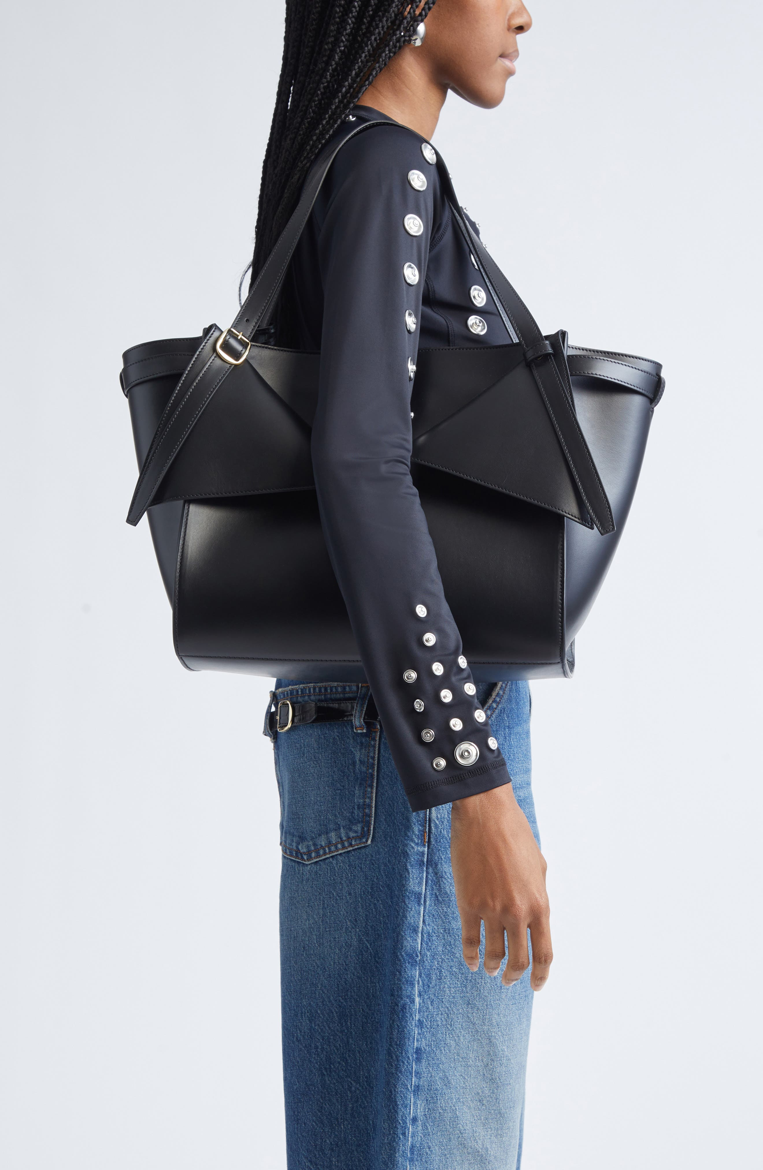 Coperni Belt Cabas Leather Tote in Black/Black at Nordstrom - 2