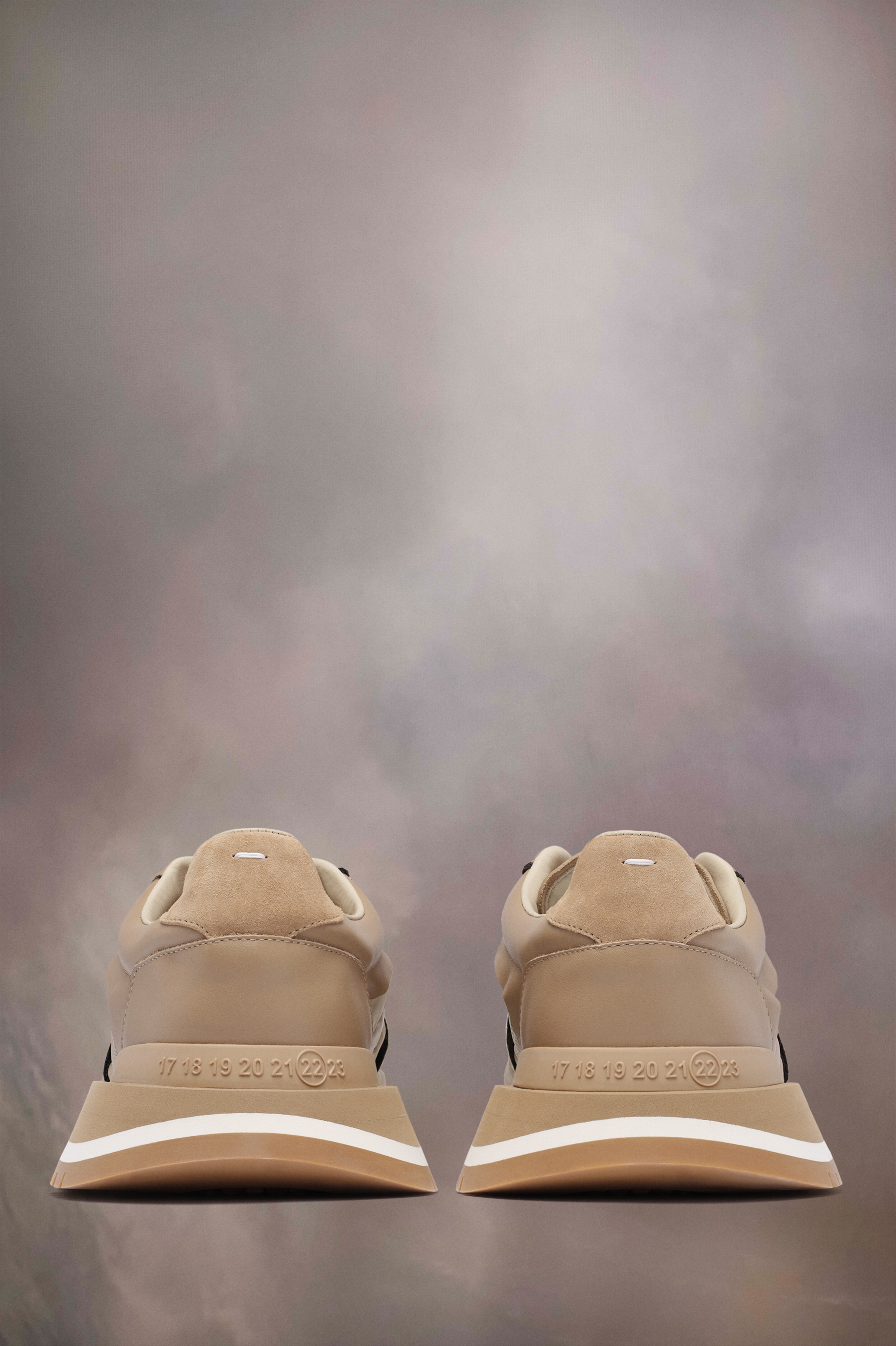 【Maison Margiela】 50-50 nylon and suede sneakers 50-50 nylon and suede sneakers in beige - Maison Margiela
