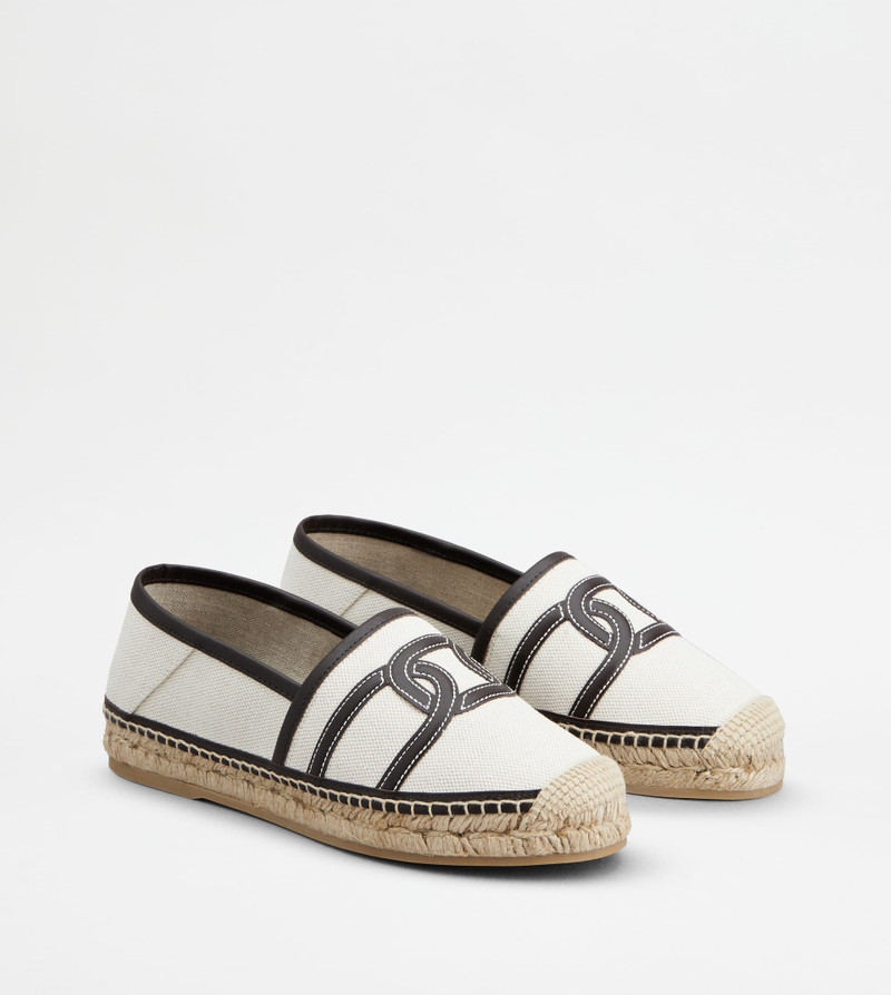 KATE SLIP-ONS IN CANVAS AND LEATHER - BEIGE, BLACK 3