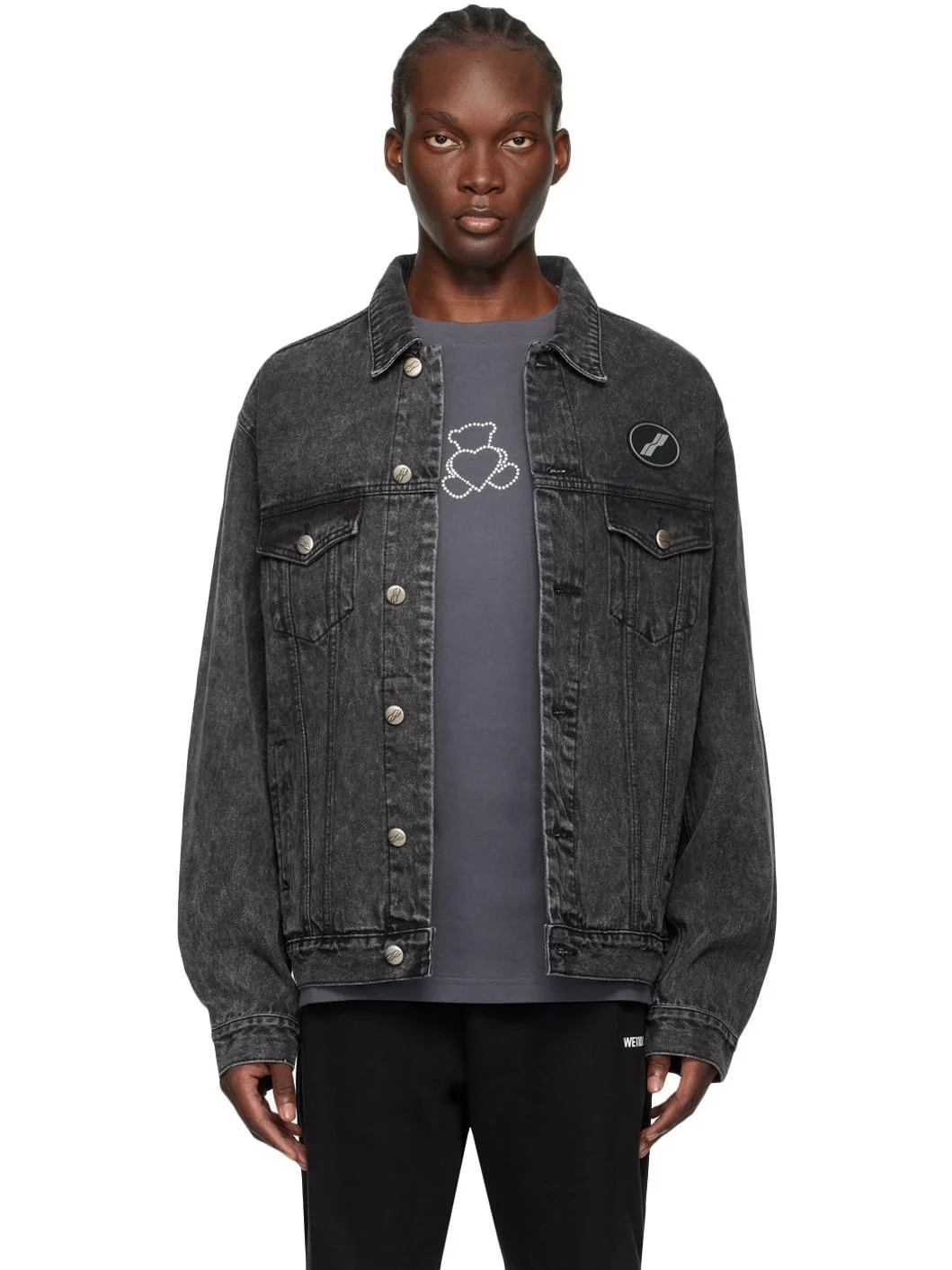 Black Oversized Denim Jacket - 1