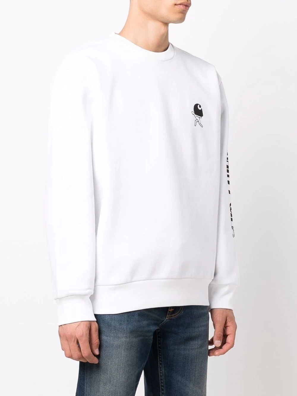 logo crew-neck sweatshirt - 3