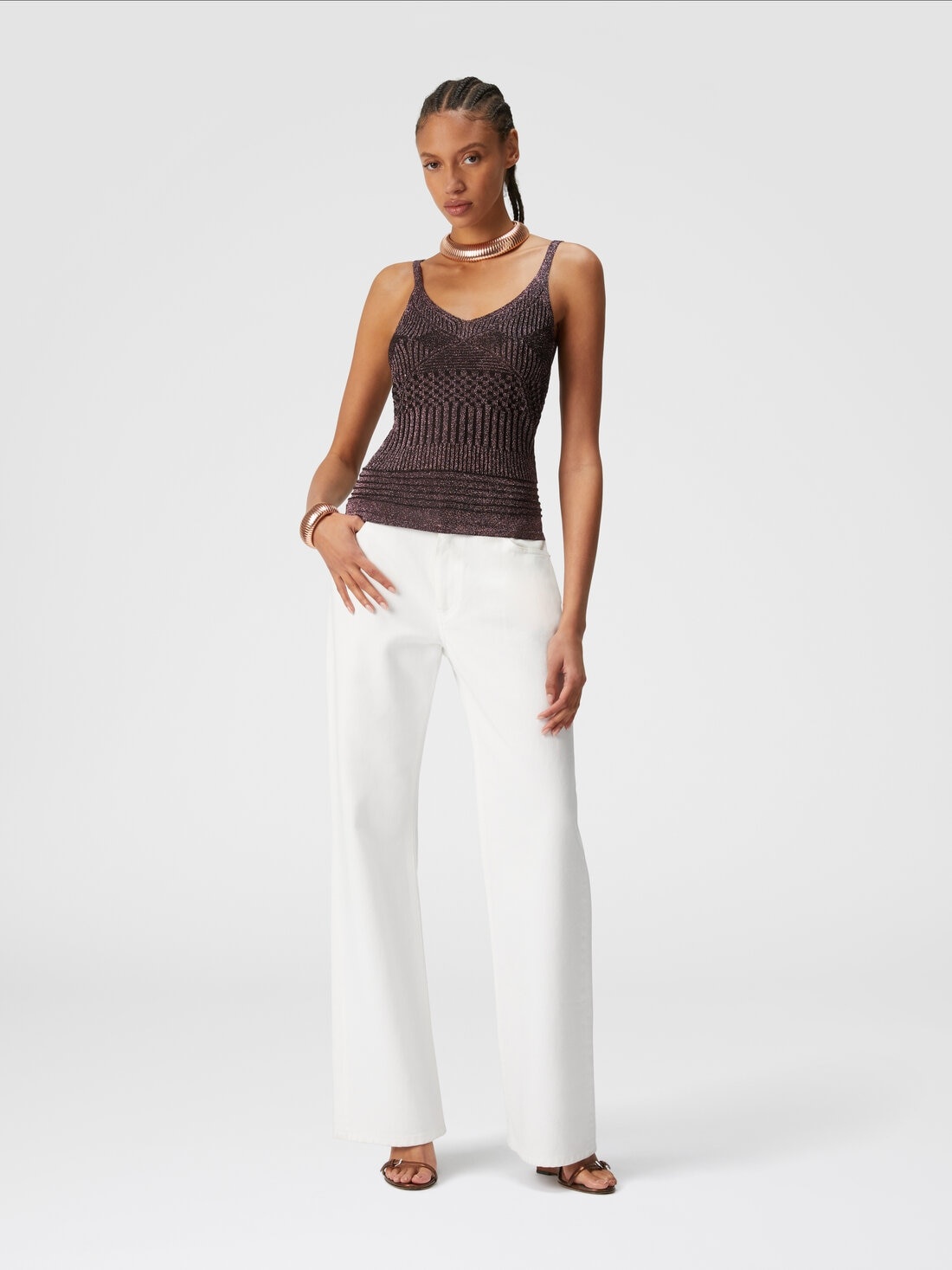 Lamé multi-processing viscose tank top - 2