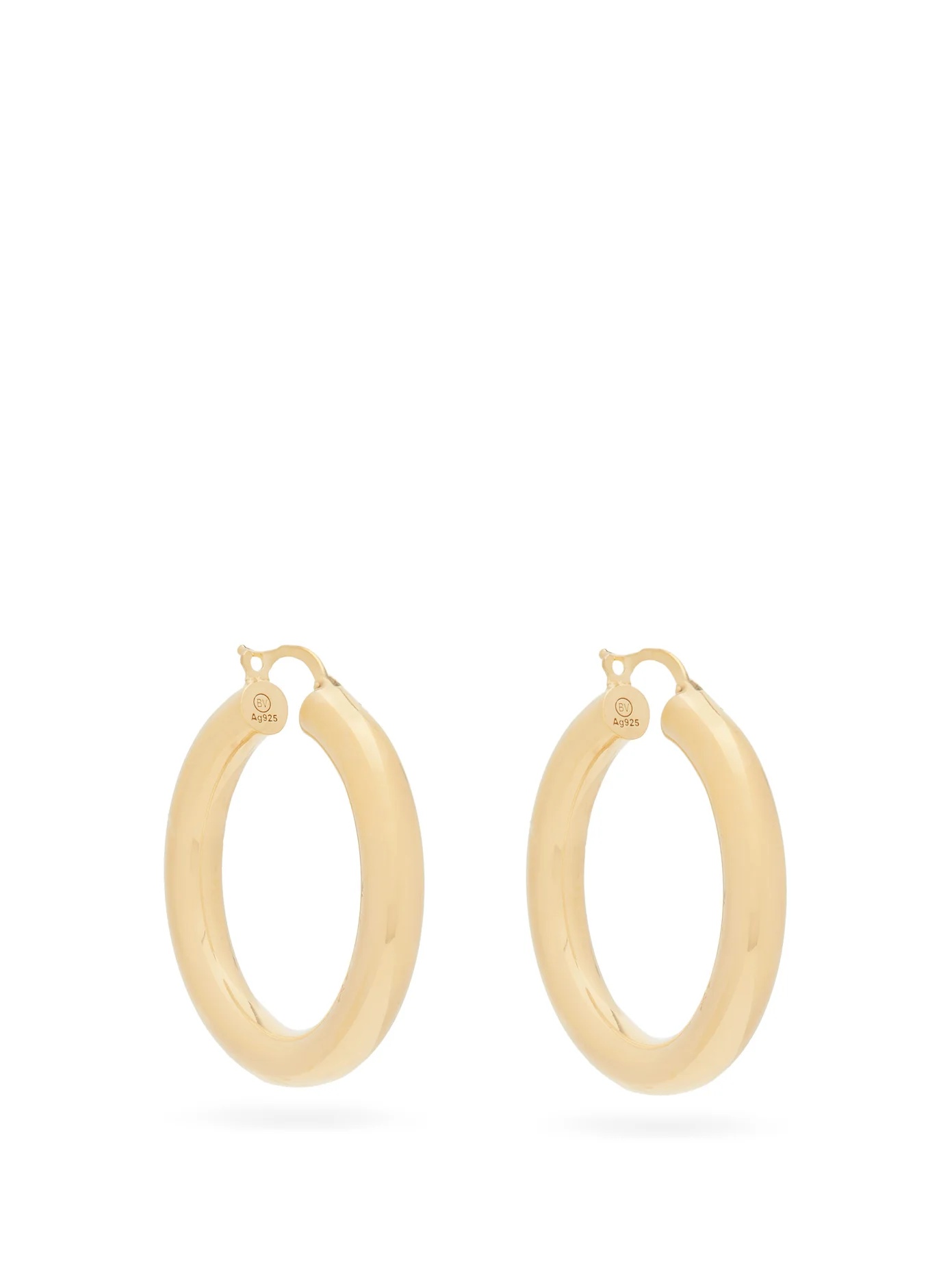 Medium gold-plated hoop earrings - 1