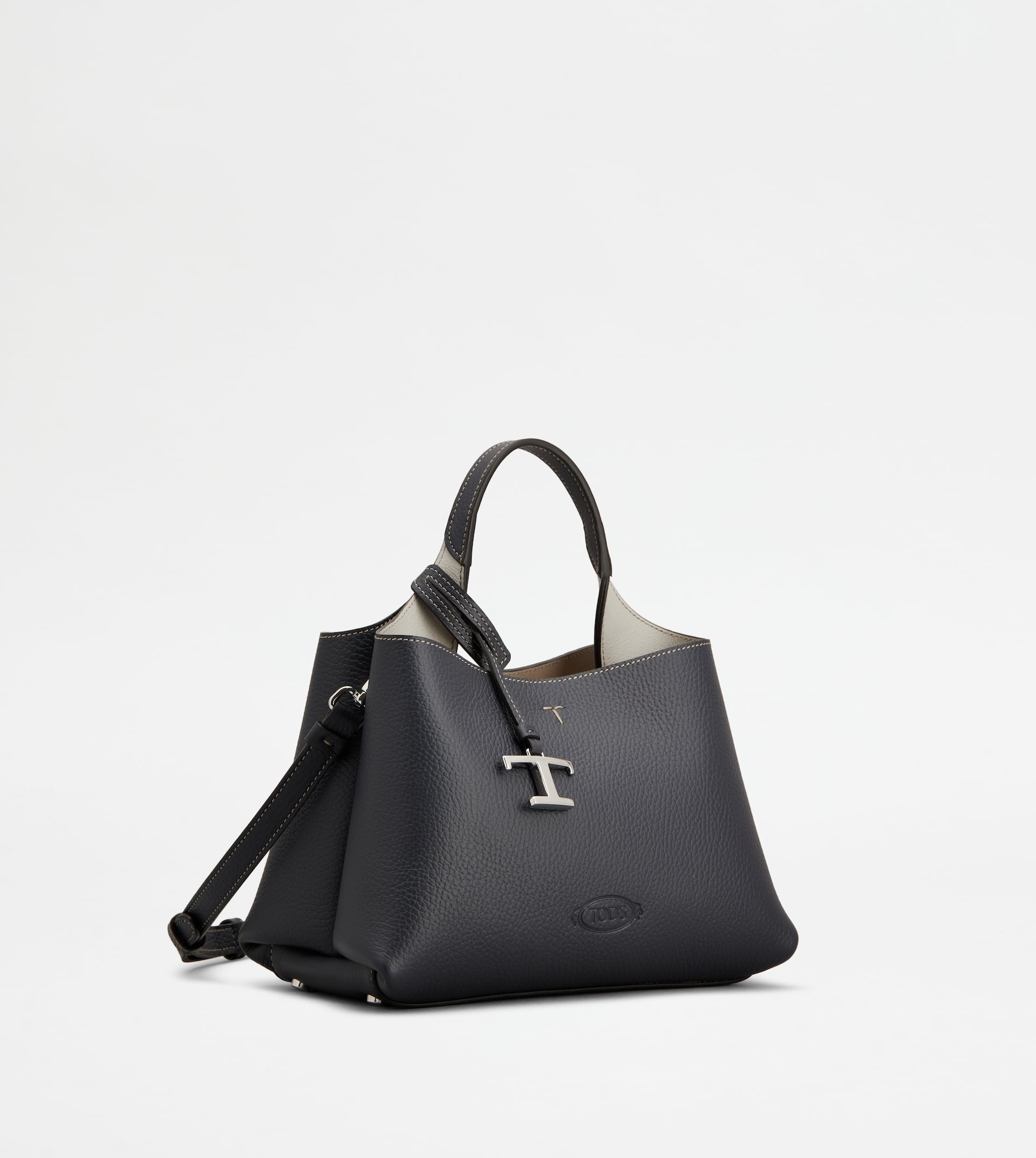 BAG IN LEATHER MICRO - BLUE, GREY - 2