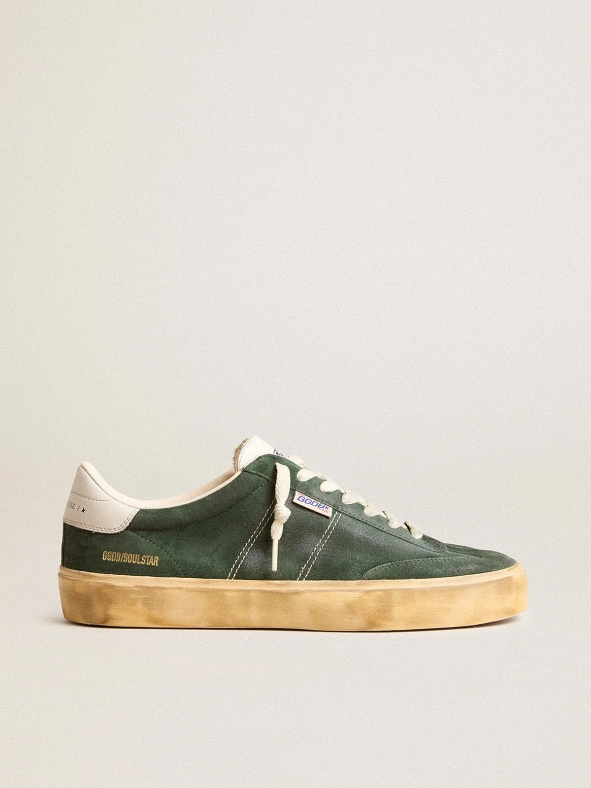 Soul Star in green suede with milk-white leather heel tab - 1