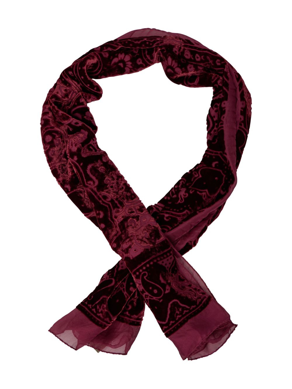 paisley-pattern velvet scarf - 2