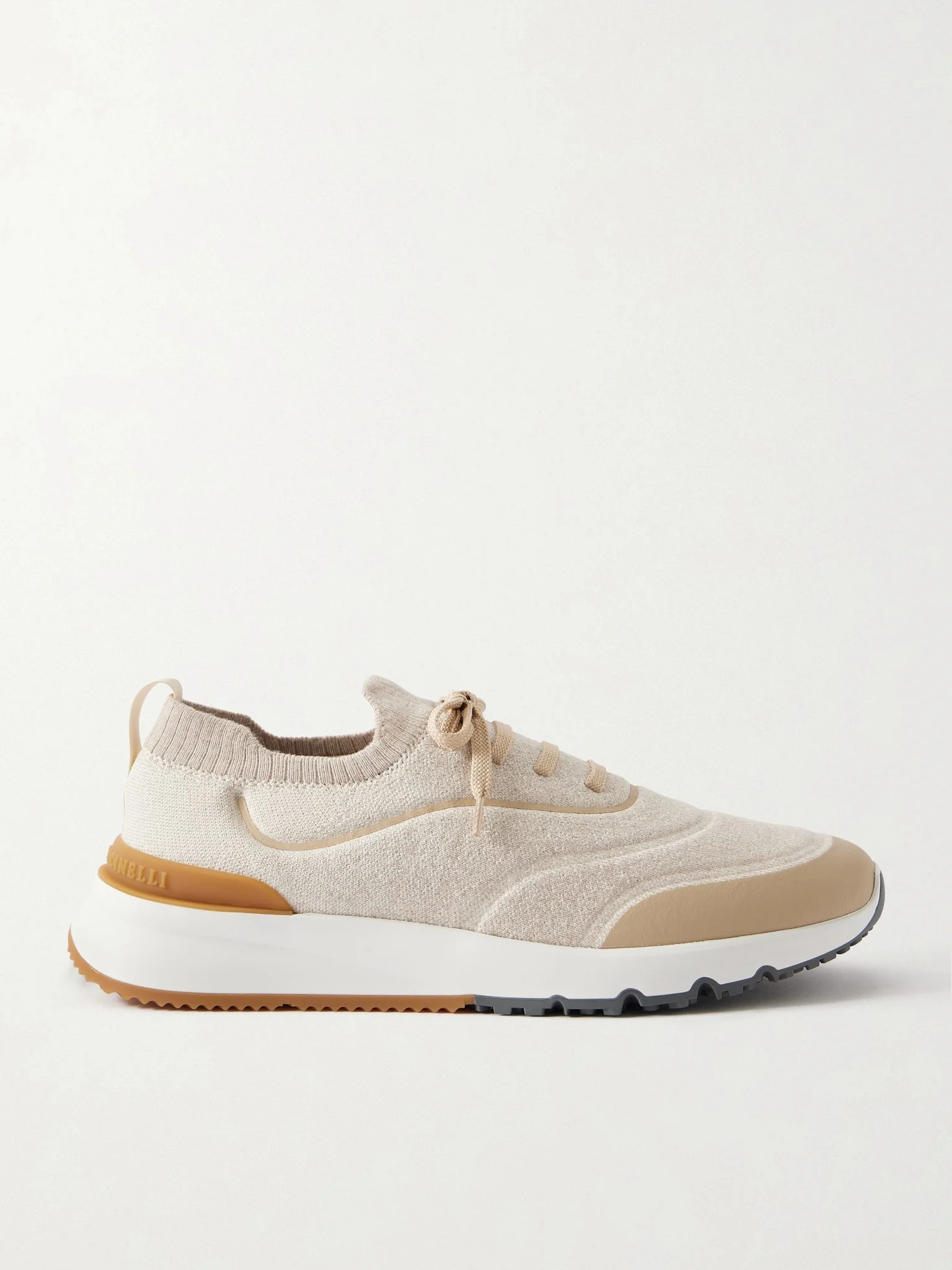 Stretch-Knit Sneakers Cream - 1