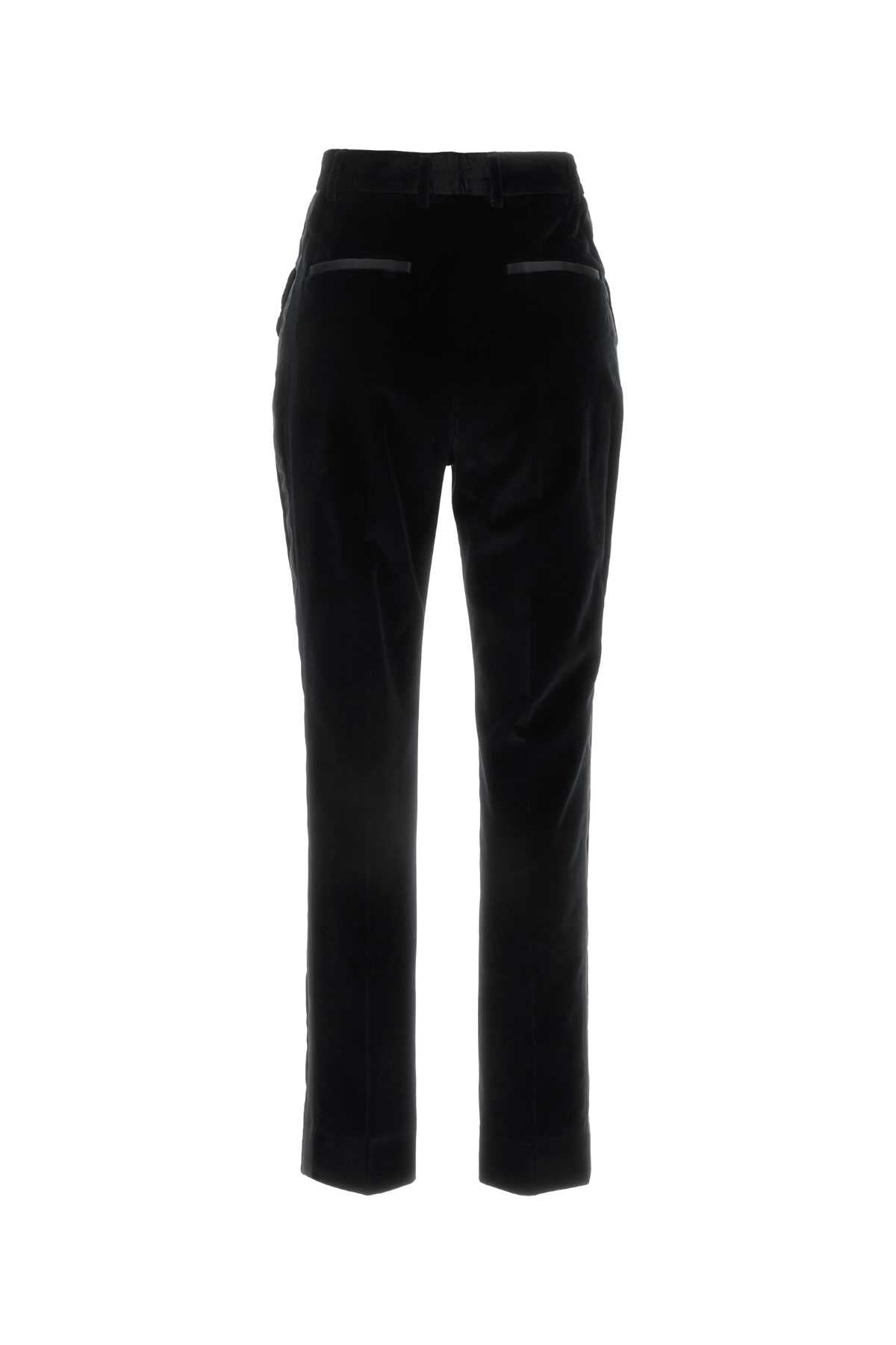 Dolce & Gabbana Women Black Velvet Pant - 2