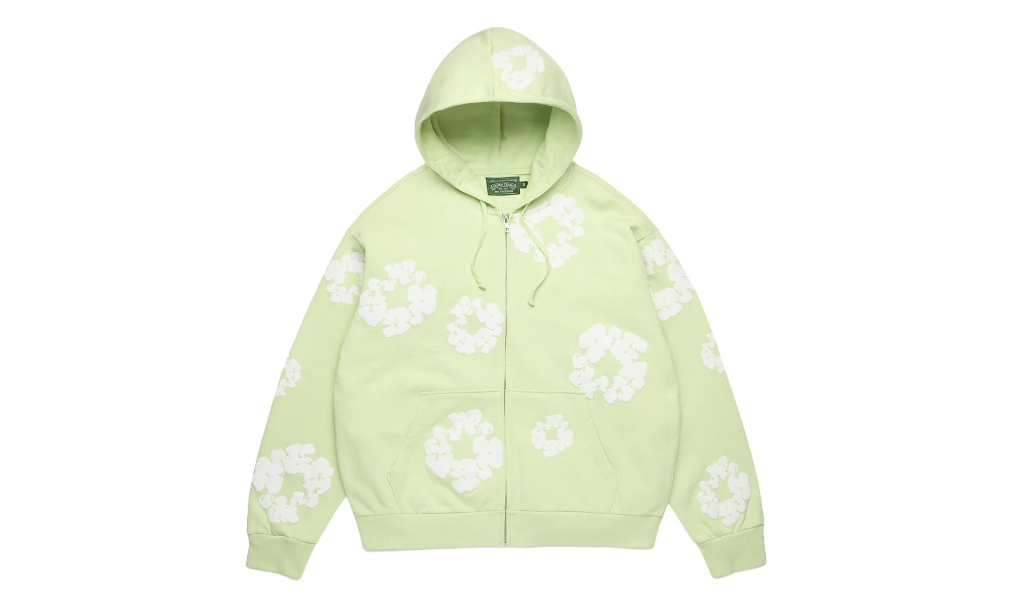 Cotton Wreath Zip Hoodie "Mint" DT616 - 1