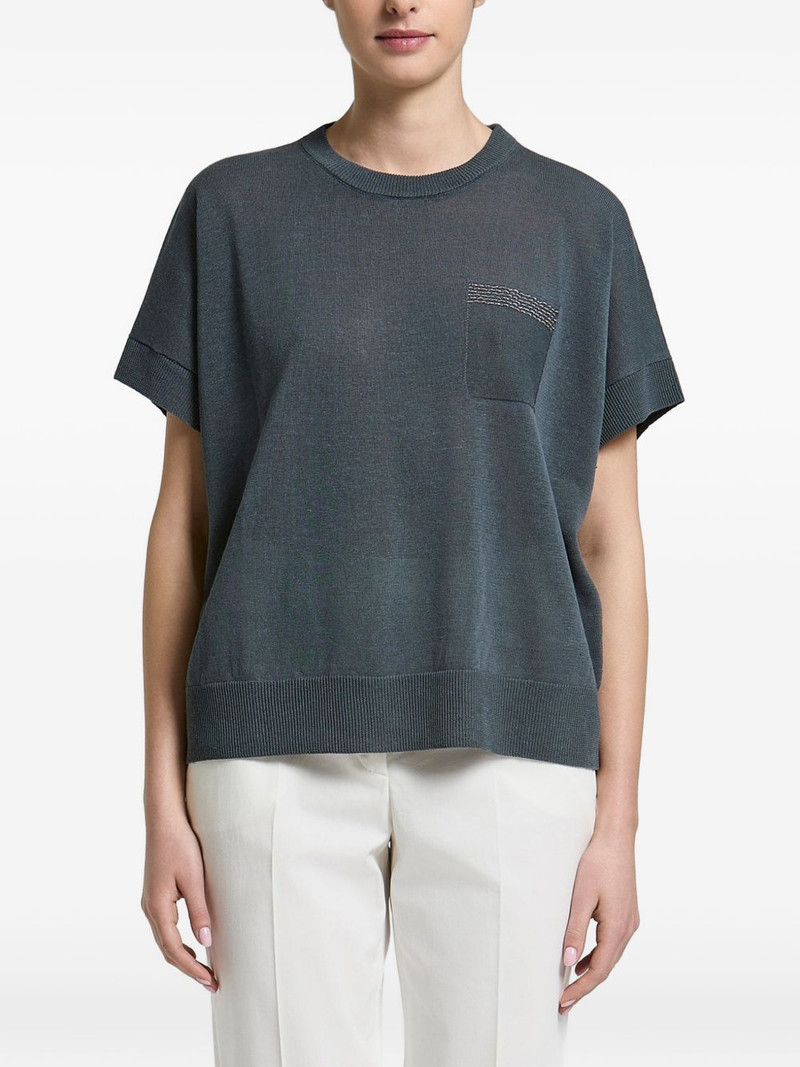 monili-embellished pocket sweater 1