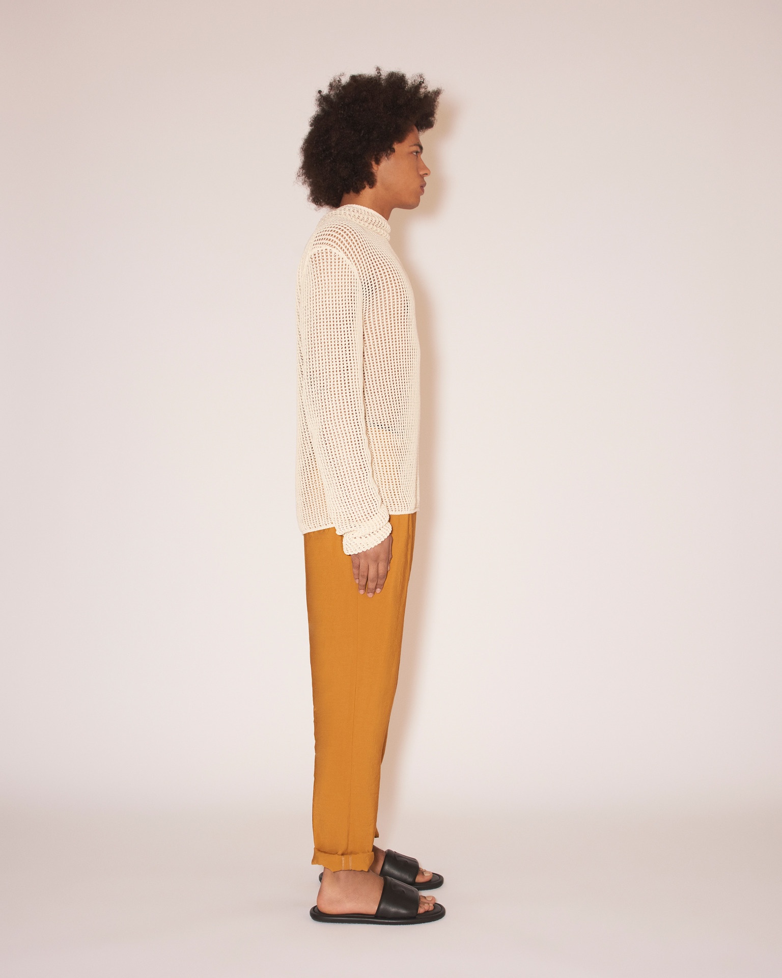 GINI - Lightweight pongee pants - Caramel - 2