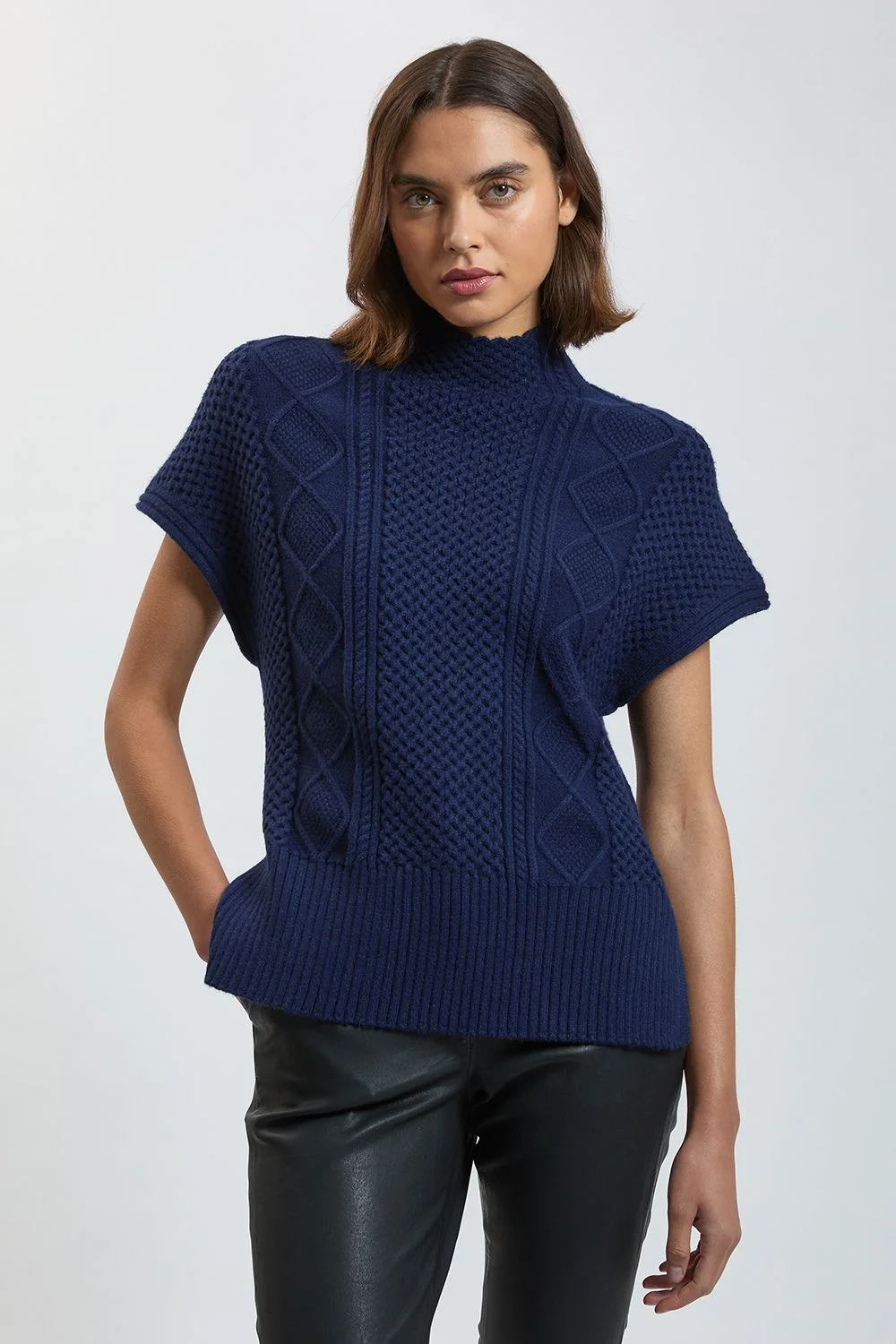 Cable Knit Tank Jumper - 1