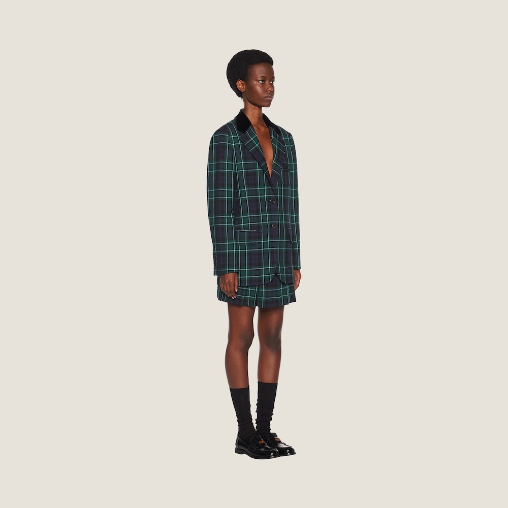Single-breasted plaid jacket - 4