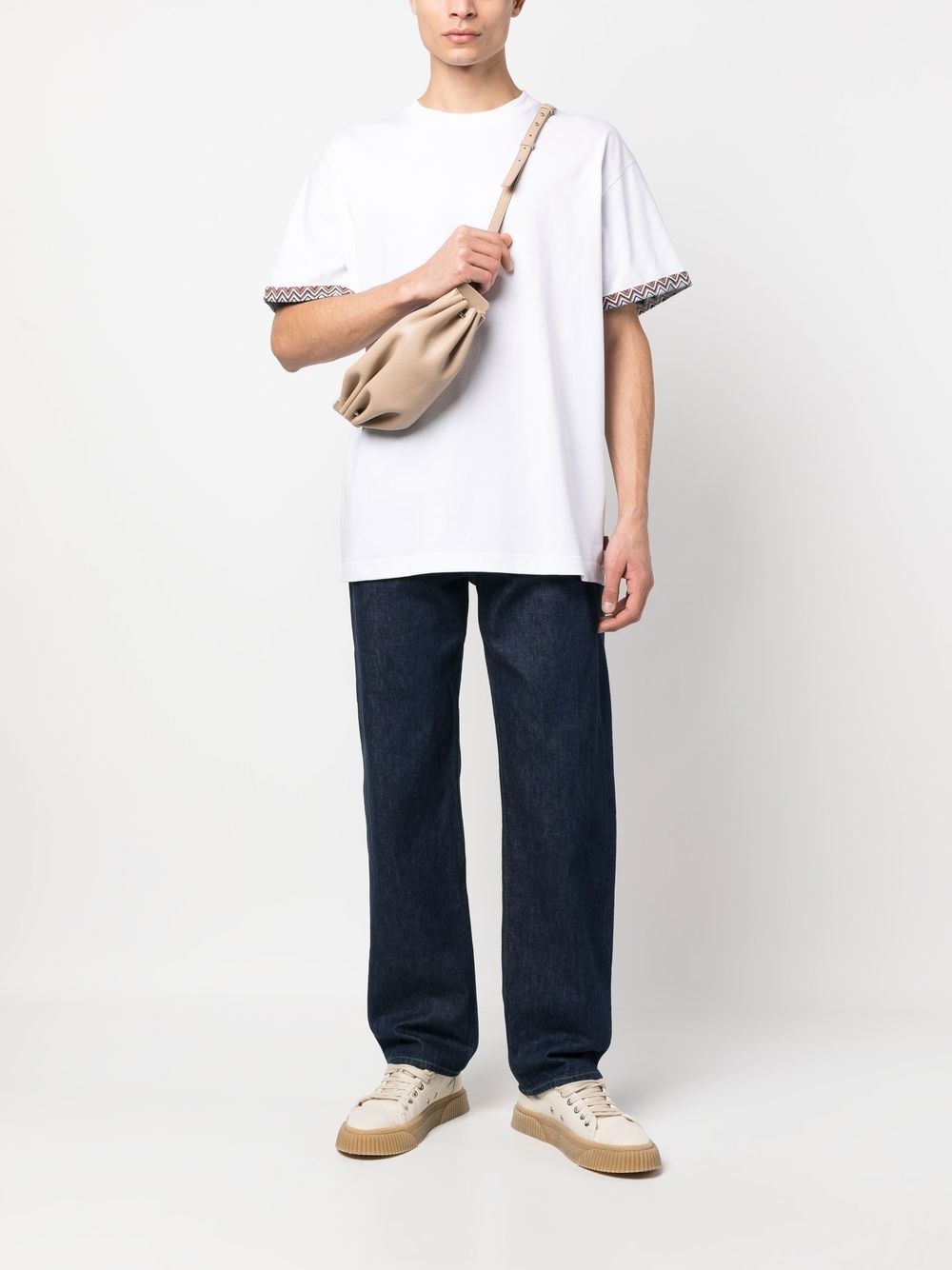zigzag-edge detail T-shirt - 2