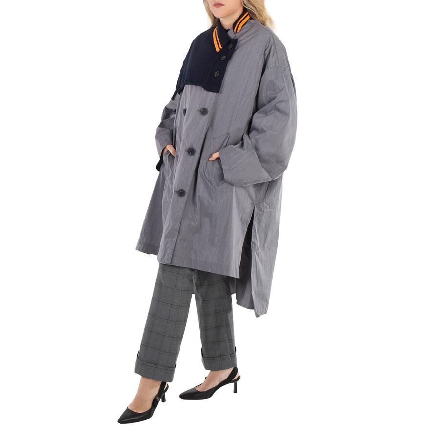 Kolor Ladies Light Gray Taffeta Long Coat, Brand Size 1 (Small) - 5